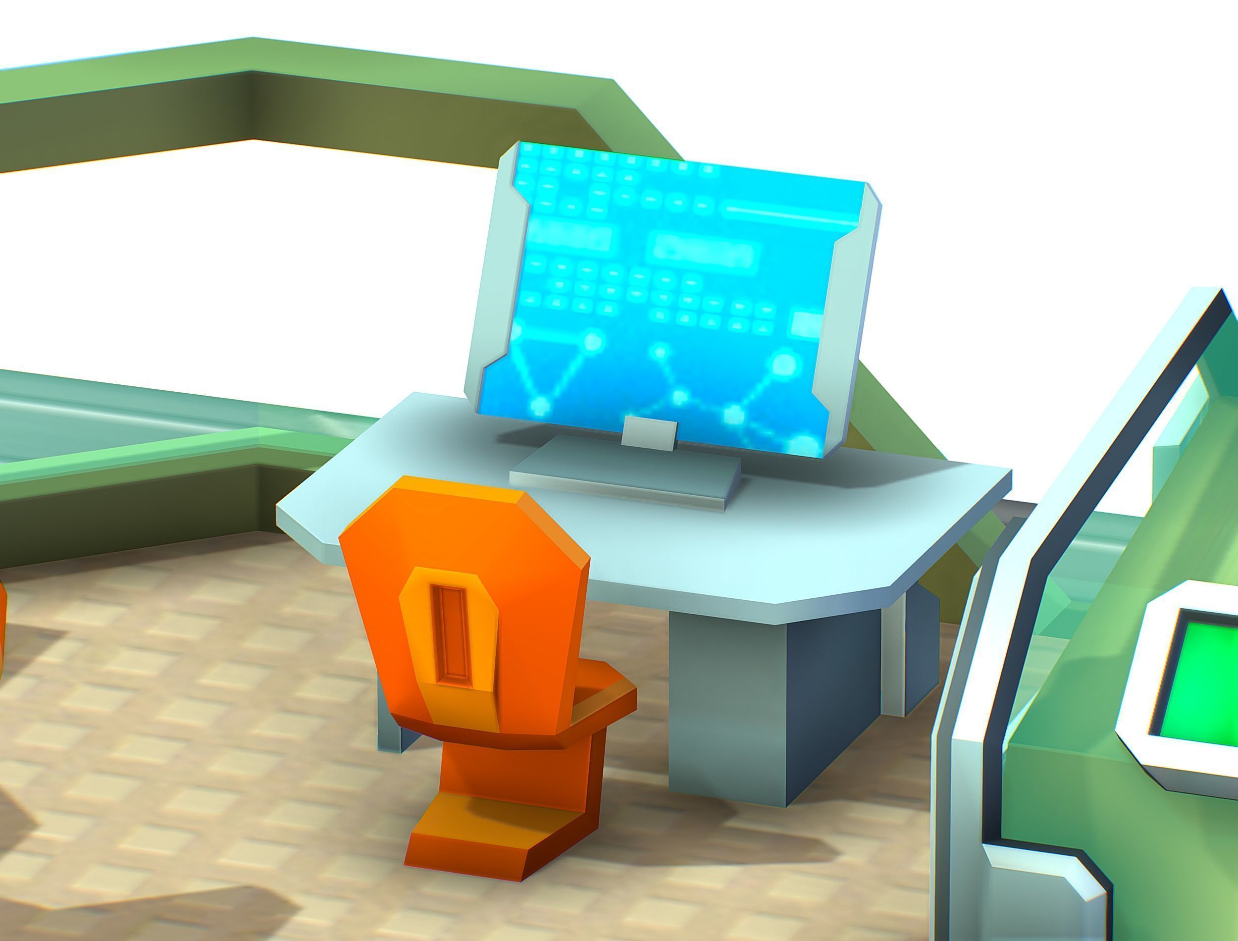 isometrical recreation room barrack hospital 1 Low-poly 3D model_12