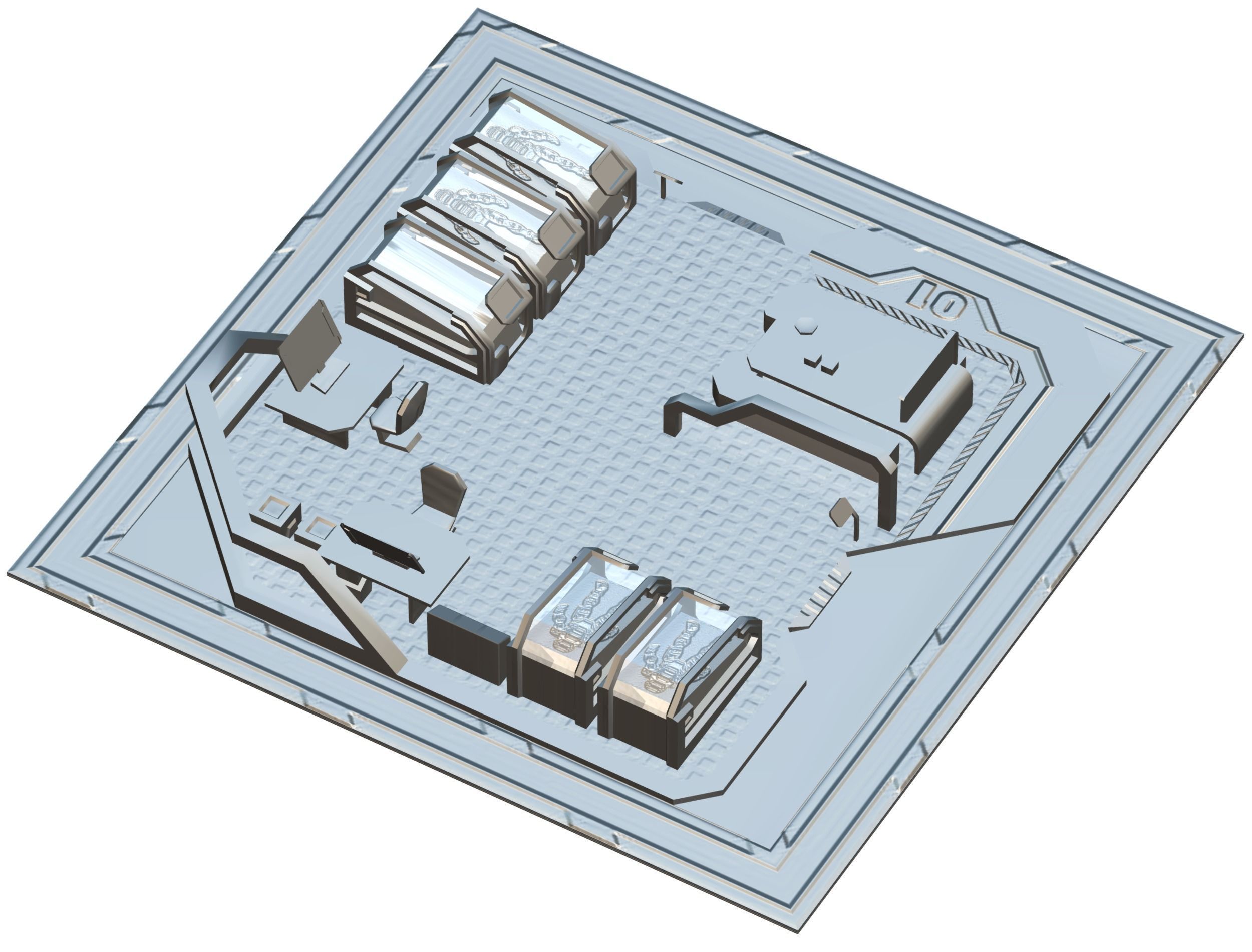 isometrical recreation room barrack hospital 1 Low-poly 3D model_18
