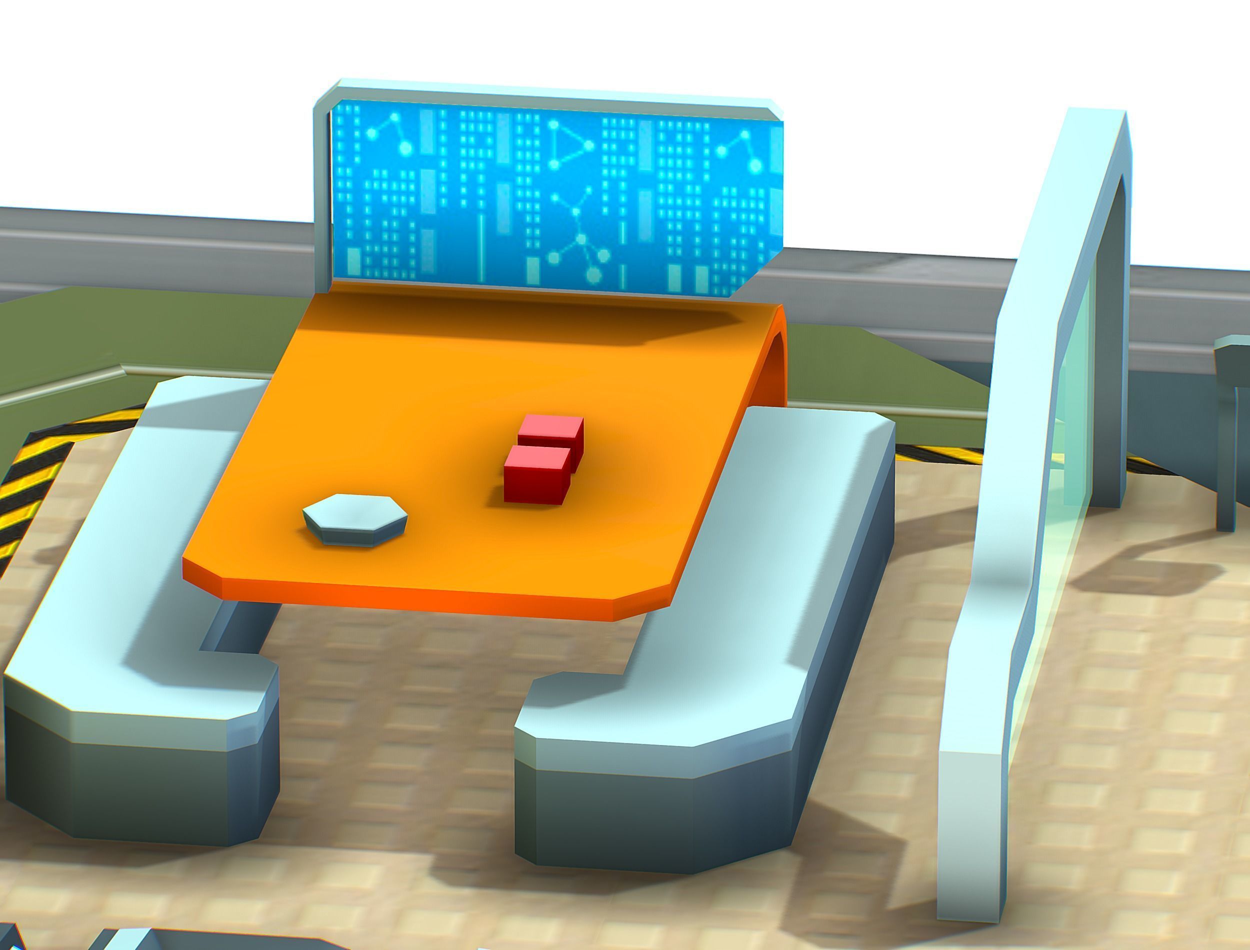 isometrical recreation room barrack hospital 1 Low-poly 3D model_11