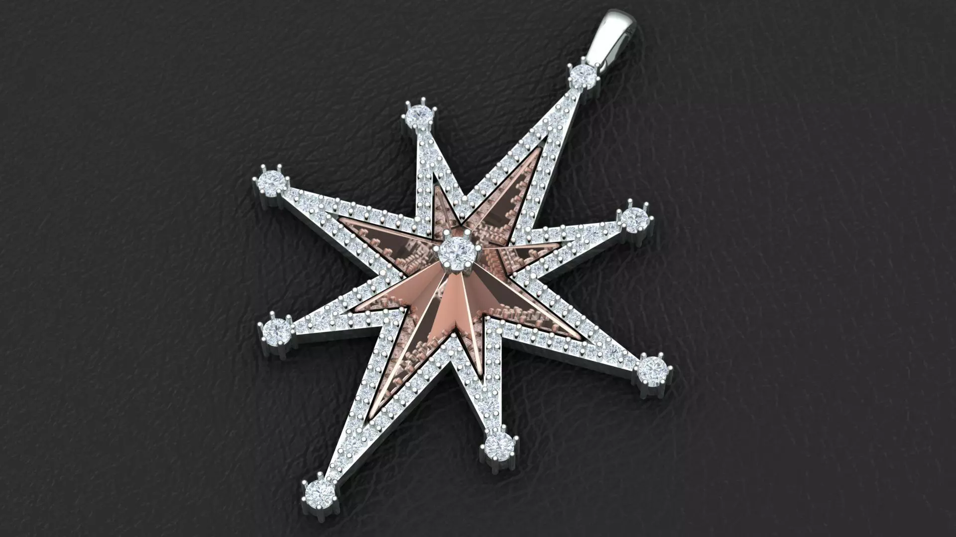 Diamond Star Pendant Necklace STL 3DM Free 3D print model