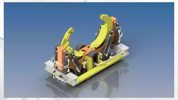 clamping Hydraulic mechanism system 3D model