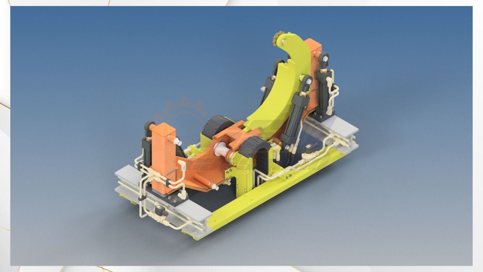 clamping Hydraulic mechanism system 3D model_1