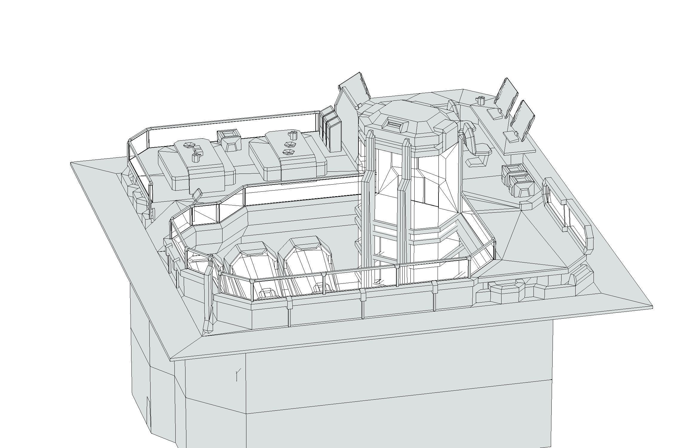 isometrical recreation room barrack hospital 3 Low-poly 3D model_20