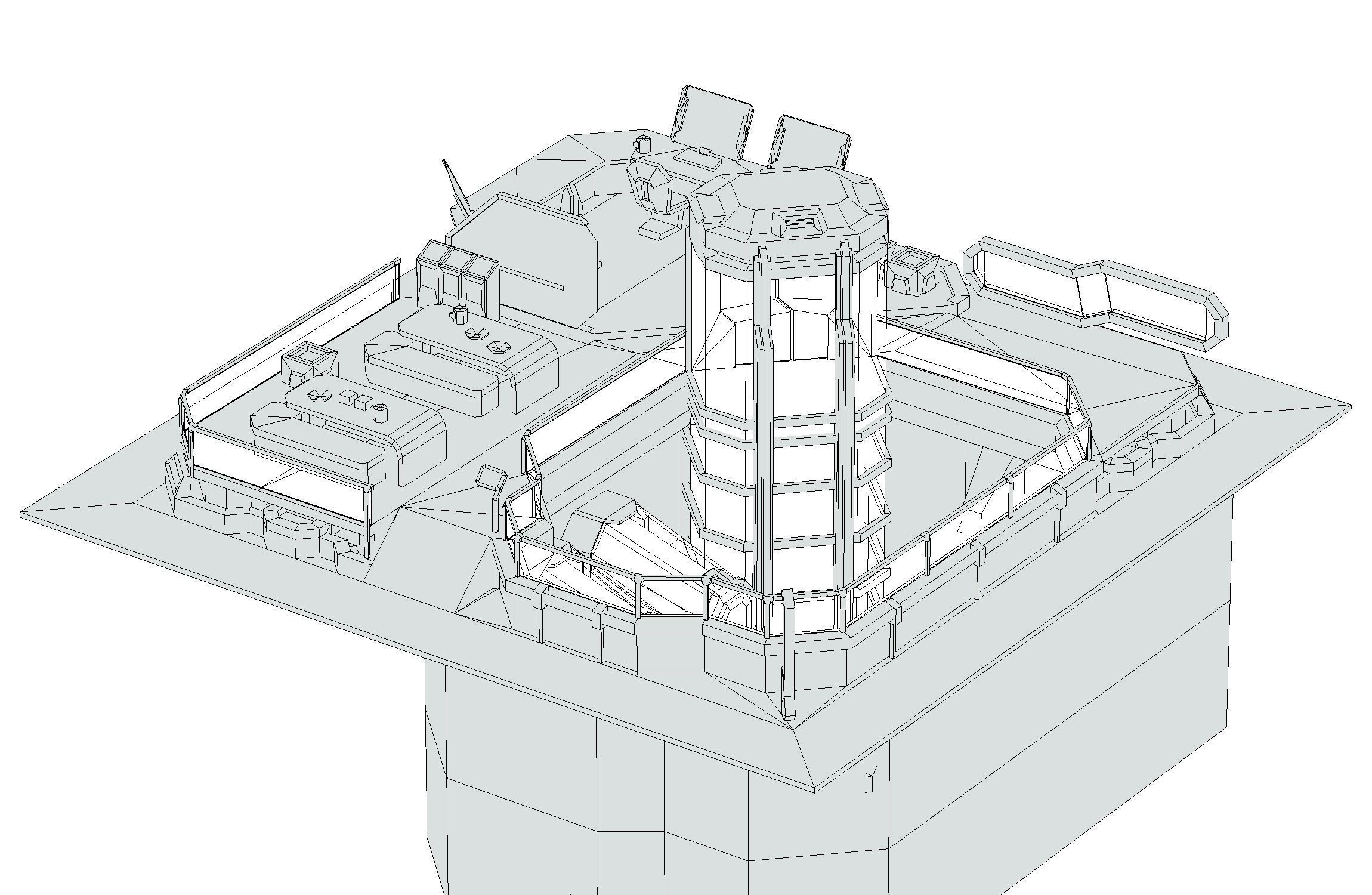 isometrical recreation room barrack hospital 3 Low-poly 3D model_22