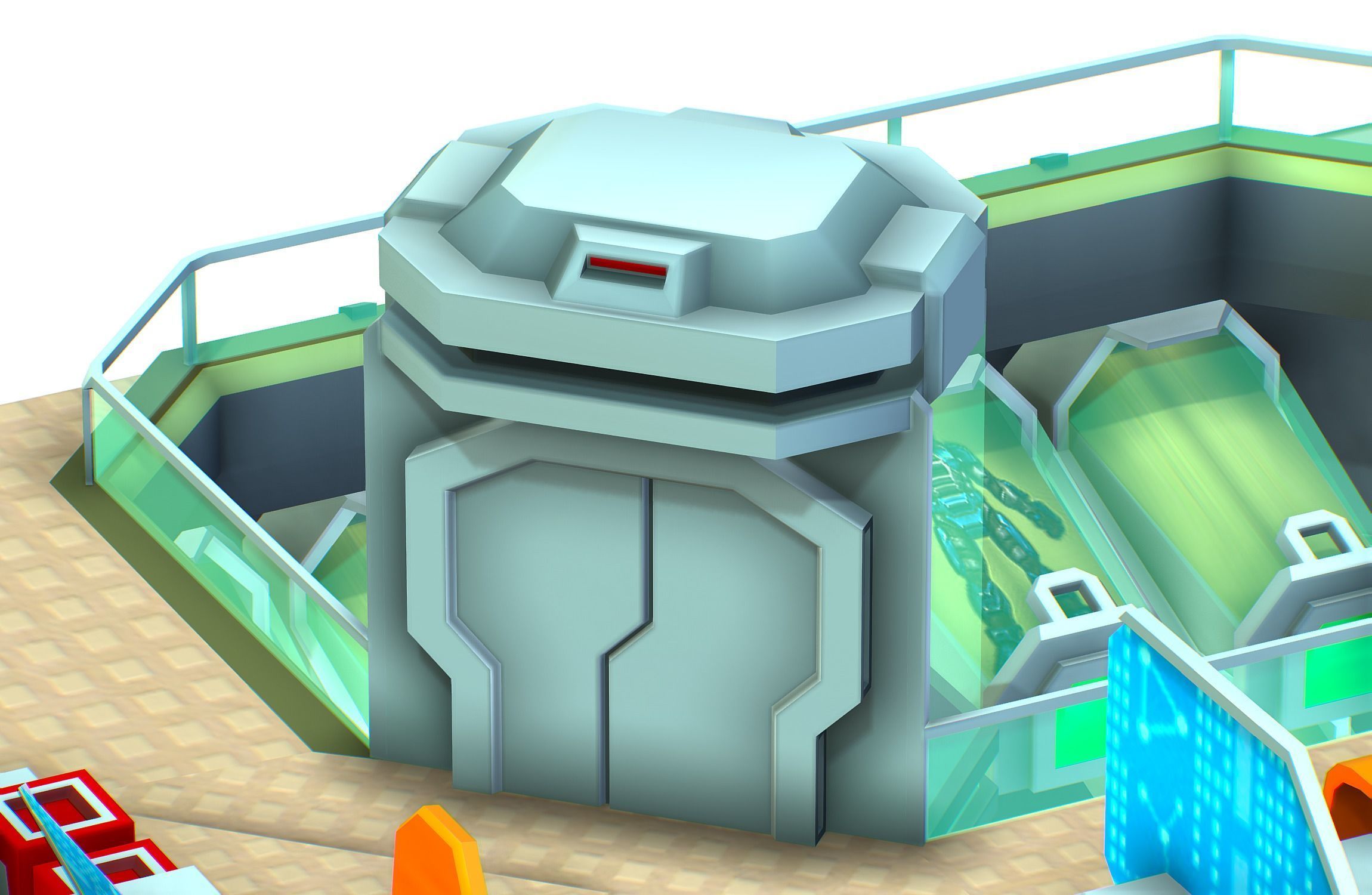 isometrical recreation room barrack hospital 3 Low-poly 3D model_14