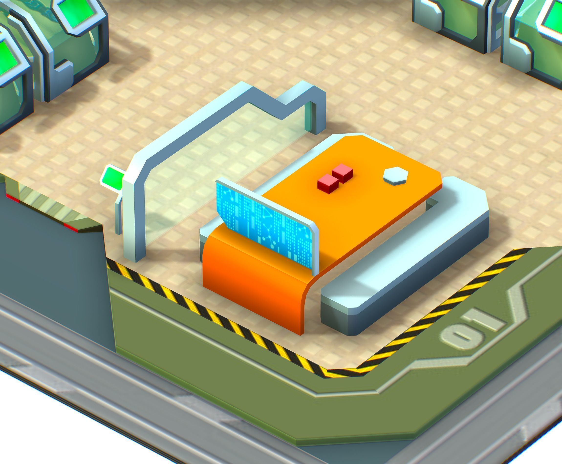 isometrical recreation room barrack hospital all Low-poly 3D model_20