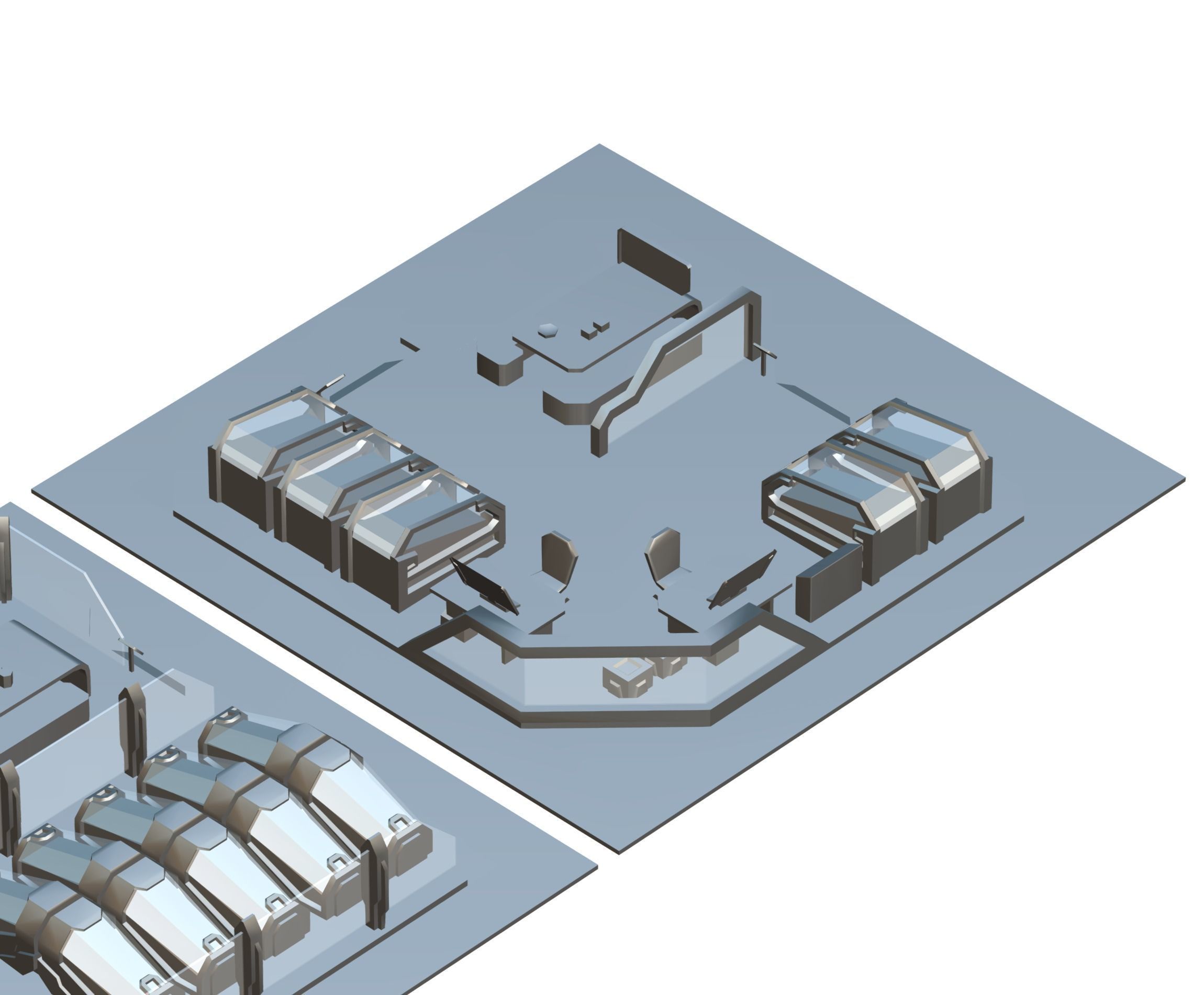 isometrical recreation room barrack hospital all Low-poly 3D model_27
