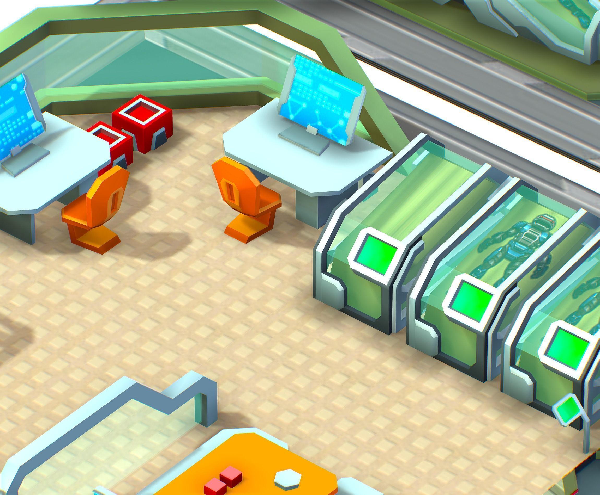 isometrical recreation room barrack hospital all Low-poly 3D model_16