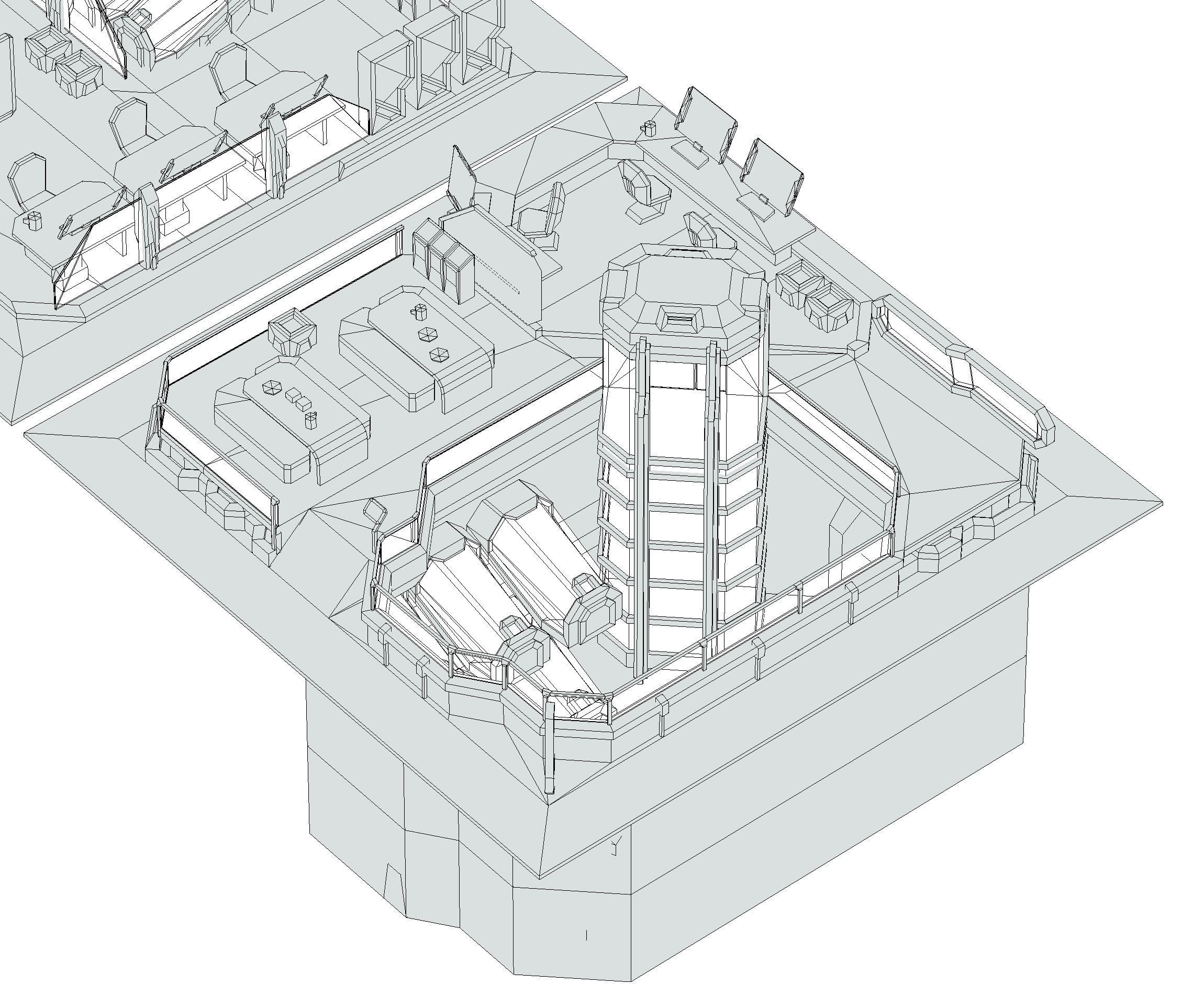 isometrical recreation room barrack hospital all Low-poly 3D model_31
