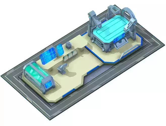 isometrical medical room hospital 01