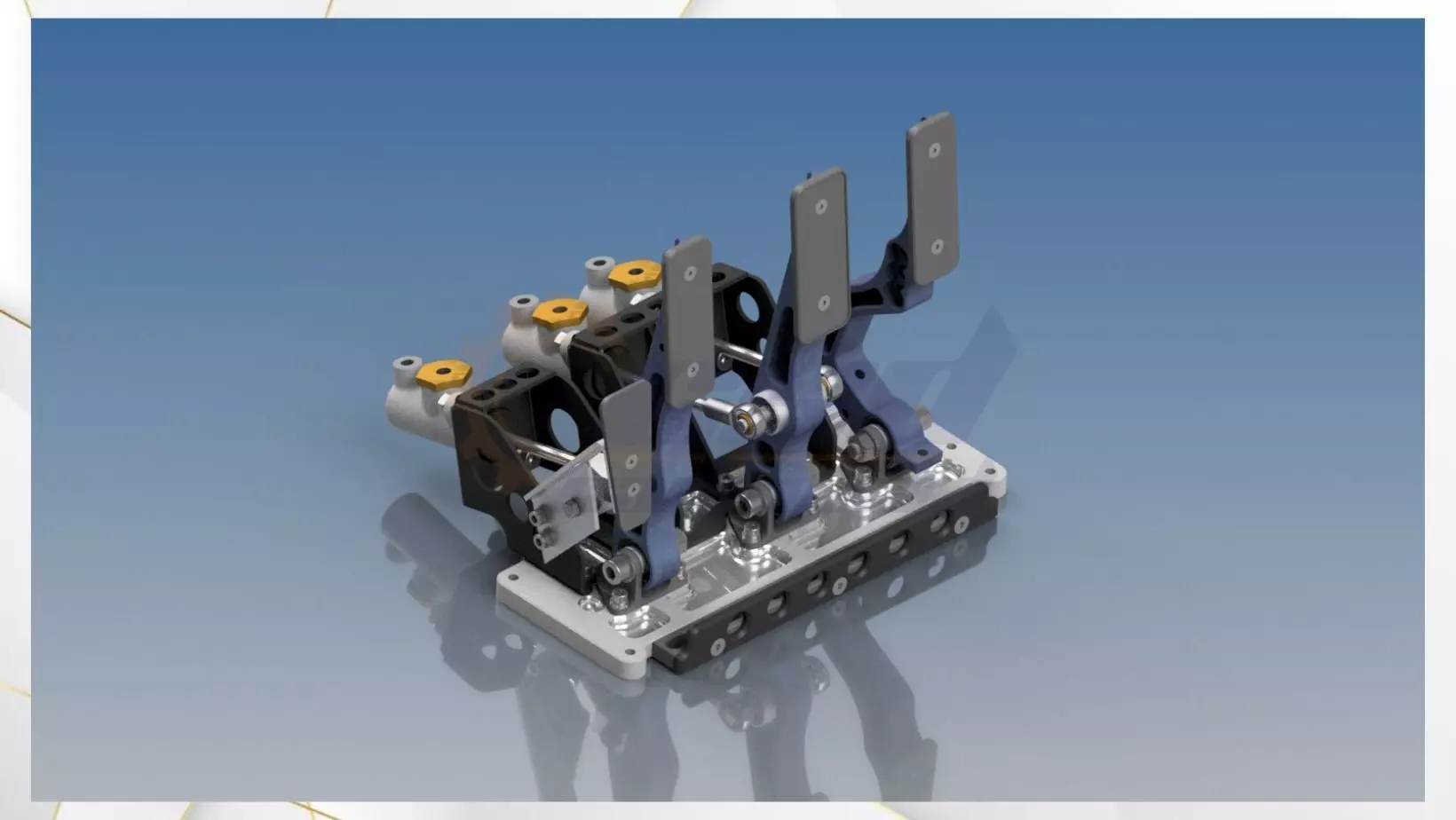 Pedaliera auto racing 3D model_0