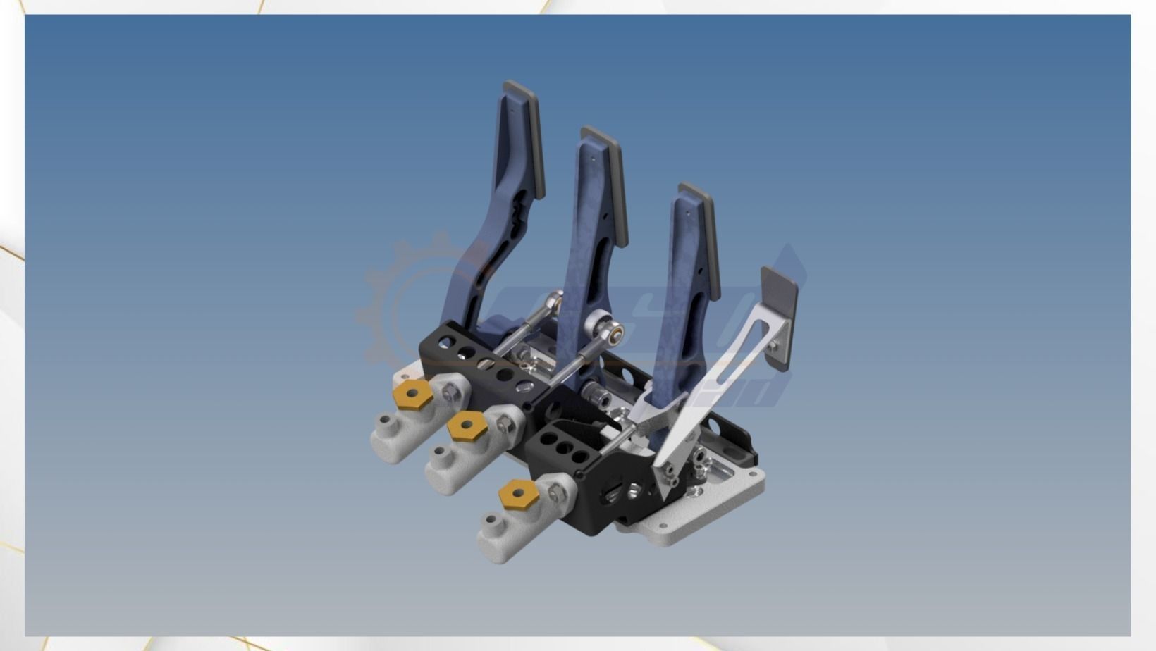 Pedaliera auto racing 3D model_2