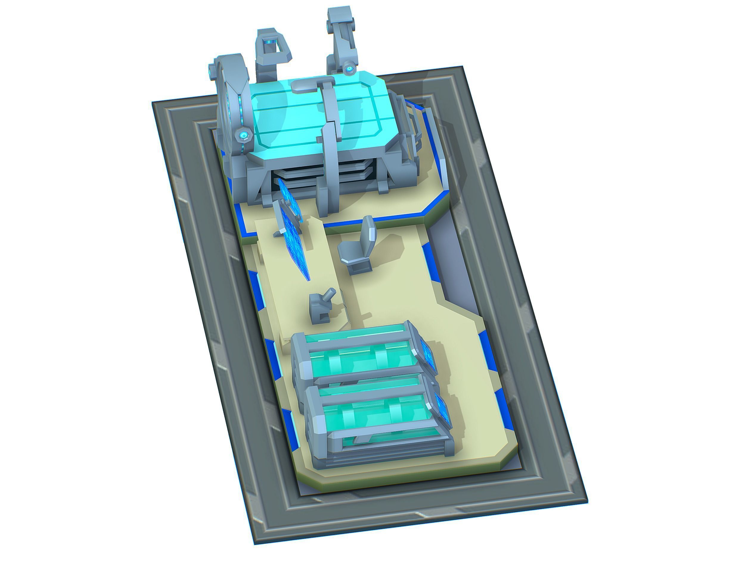 isometrical medical room hospital 02 Low-poly 3D model_5