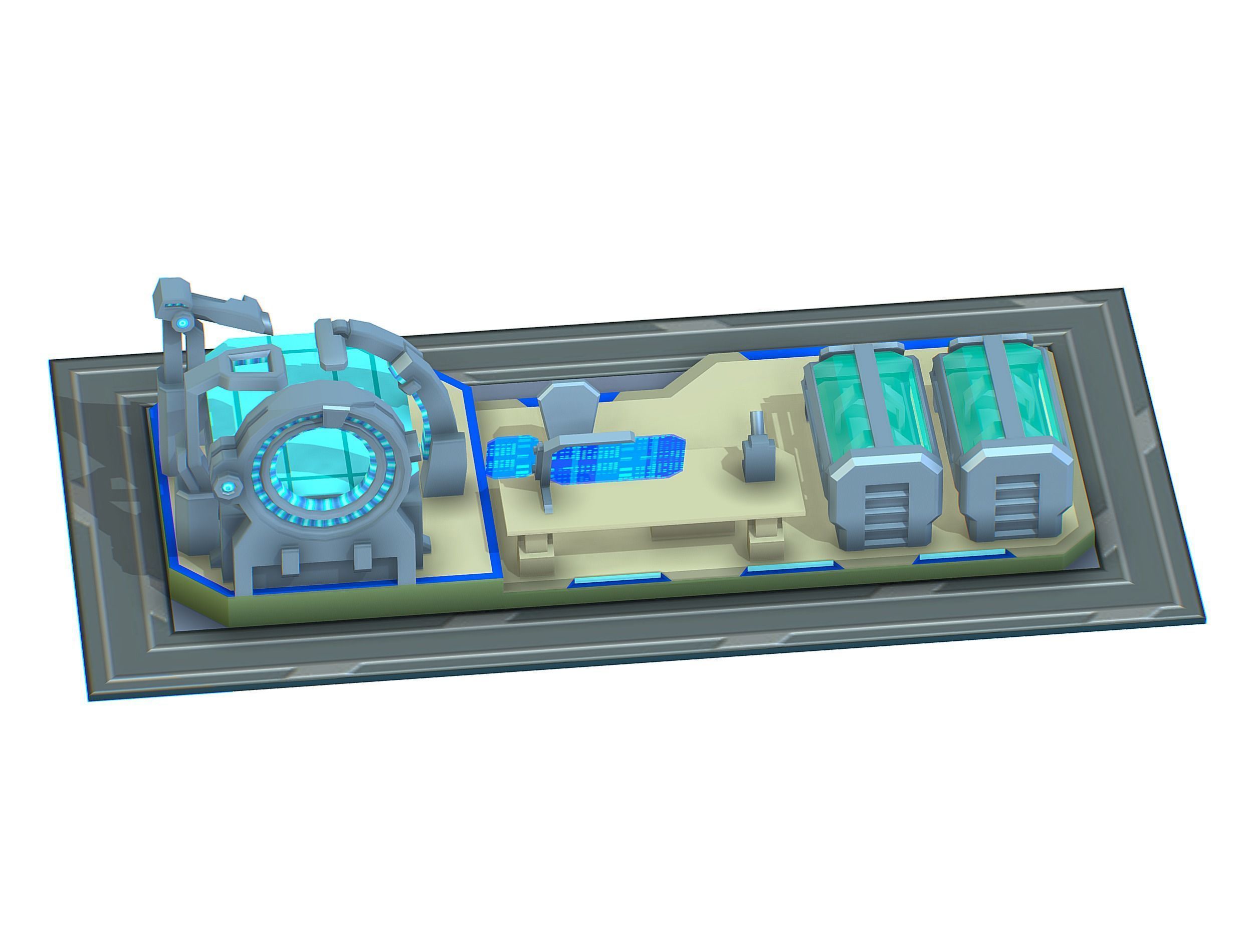 isometrical medical room hospital 02 Low-poly 3D model_9