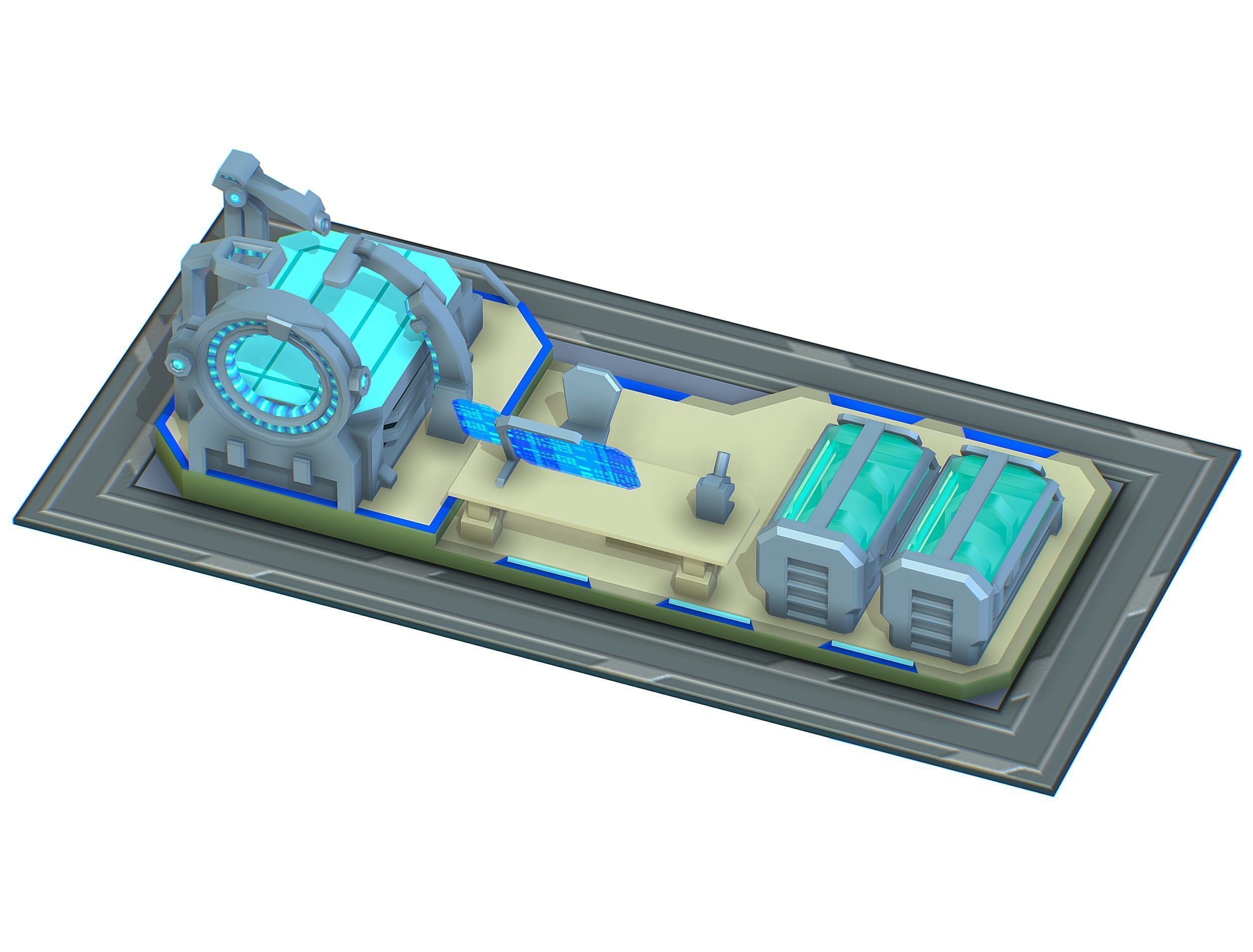 isometrical medical room hospital 02 Low-poly 3D model_8