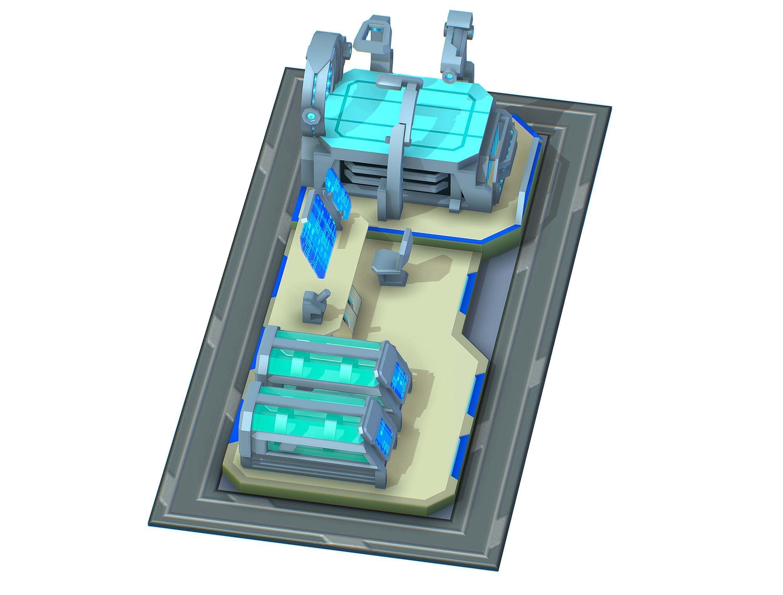 isometrical medical room hospital 02 Low-poly 3D model_4