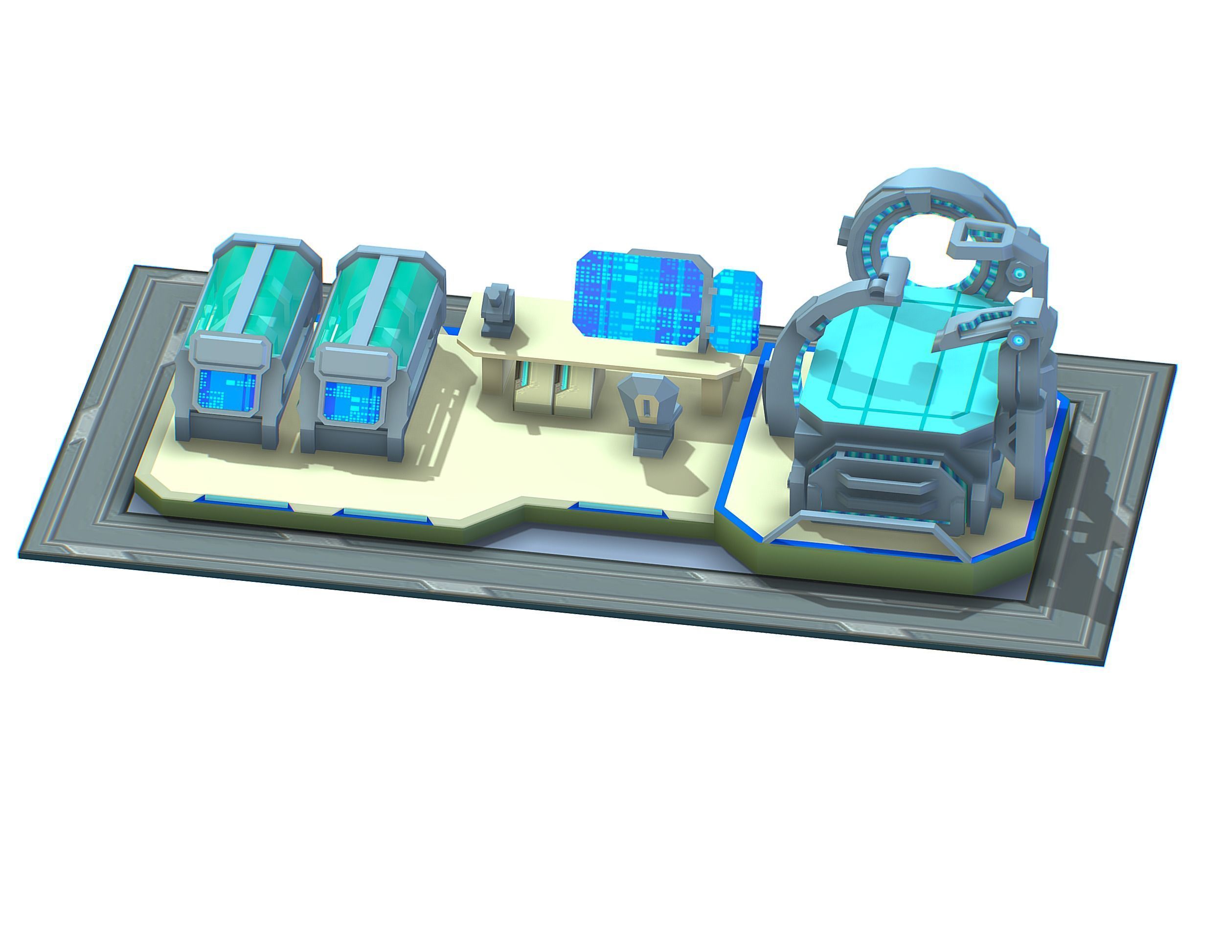 isometrical medical room hospital 02 Low-poly 3D model_16