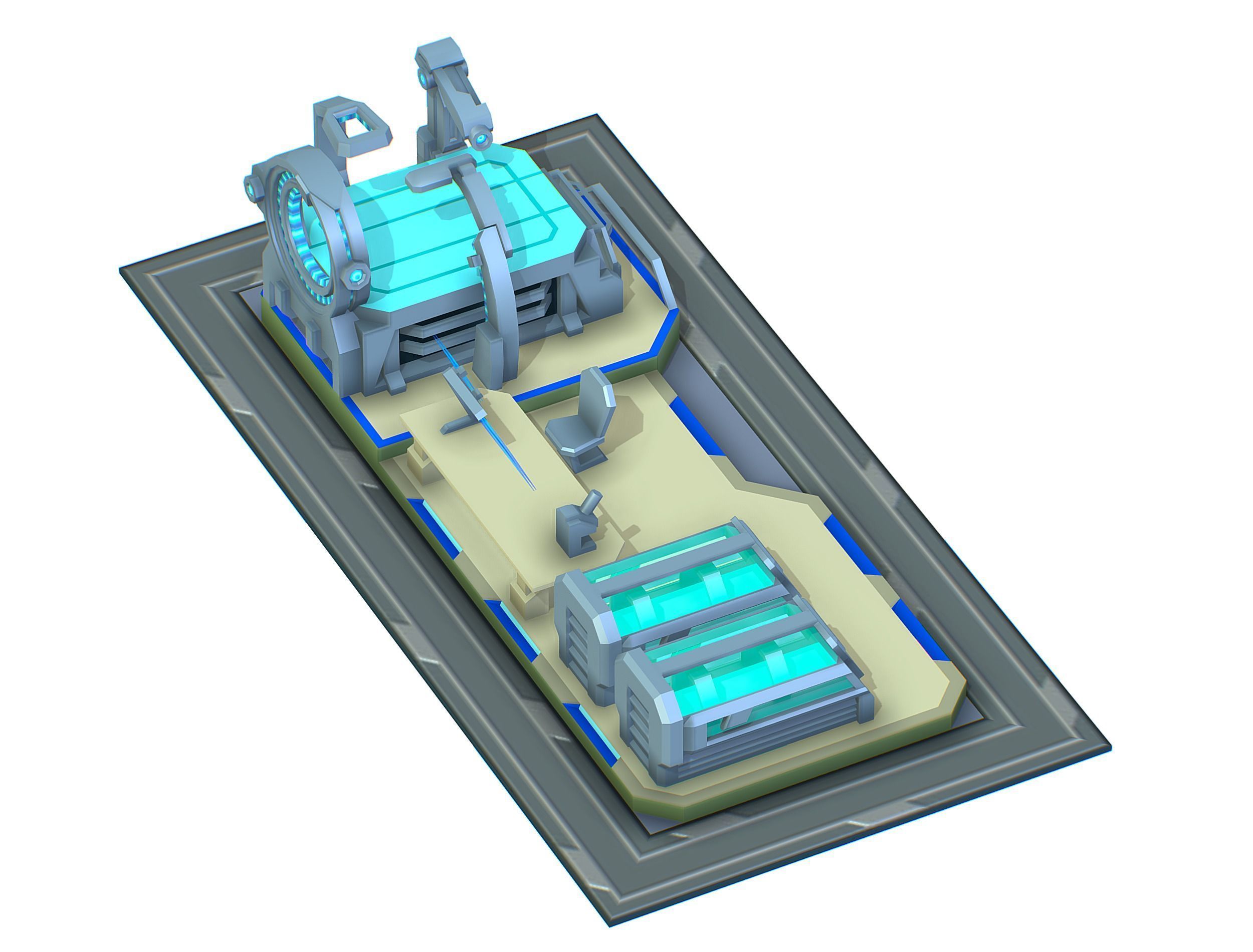 isometrical medical room hospital 02 Low-poly 3D model_6