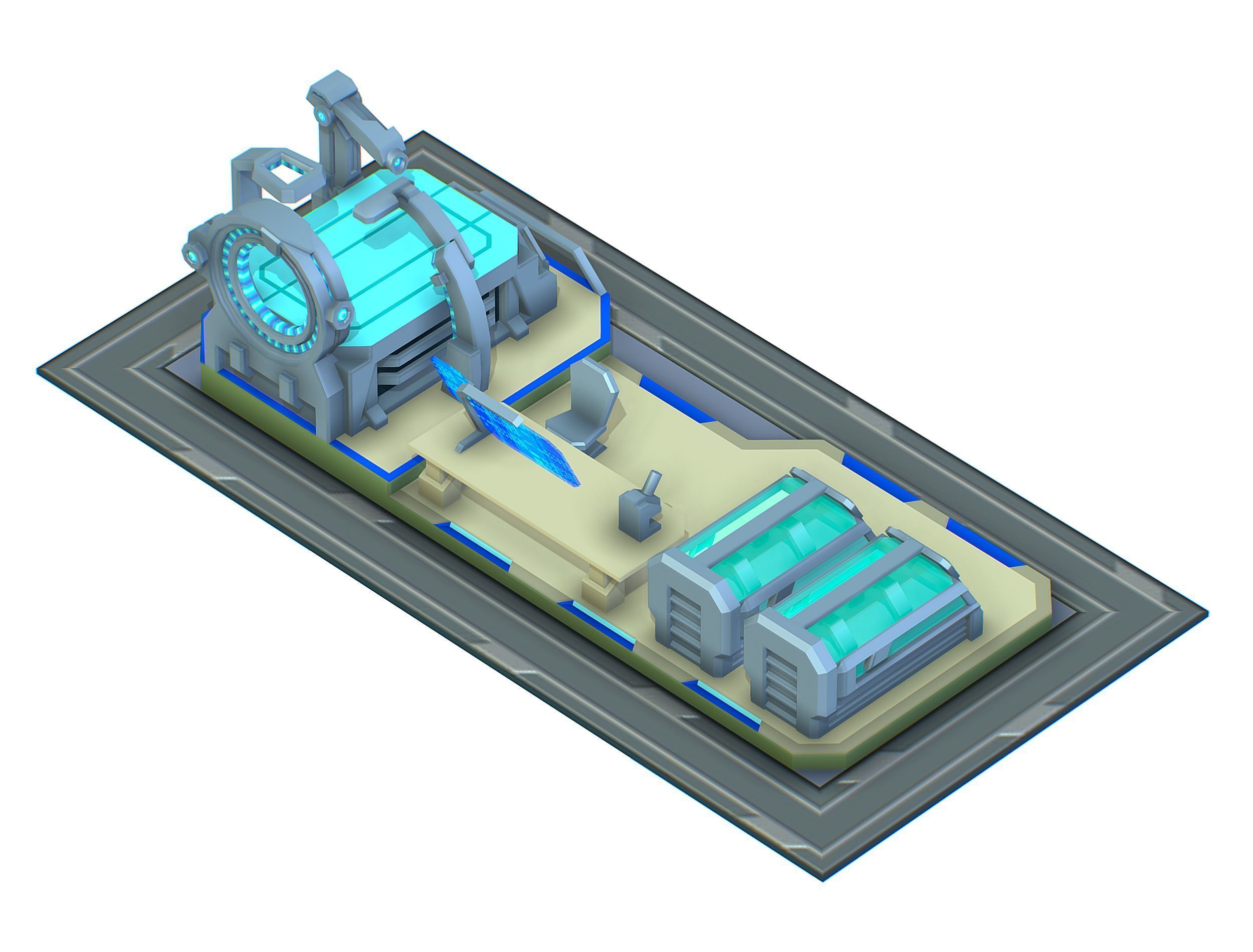 isometrical medical room hospital 02 Low-poly 3D model_7