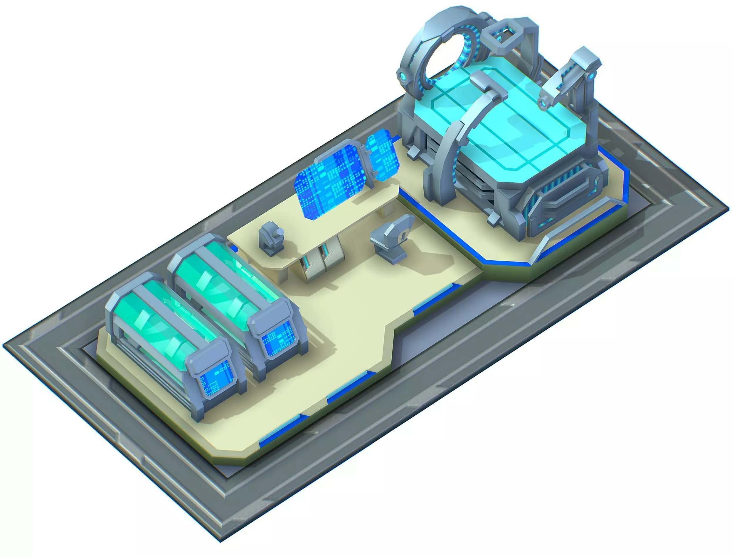 isometrical medical room hospital 02 Low-poly 3D model_0