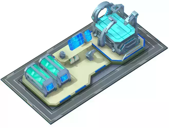 isometrical medical room hospital 02