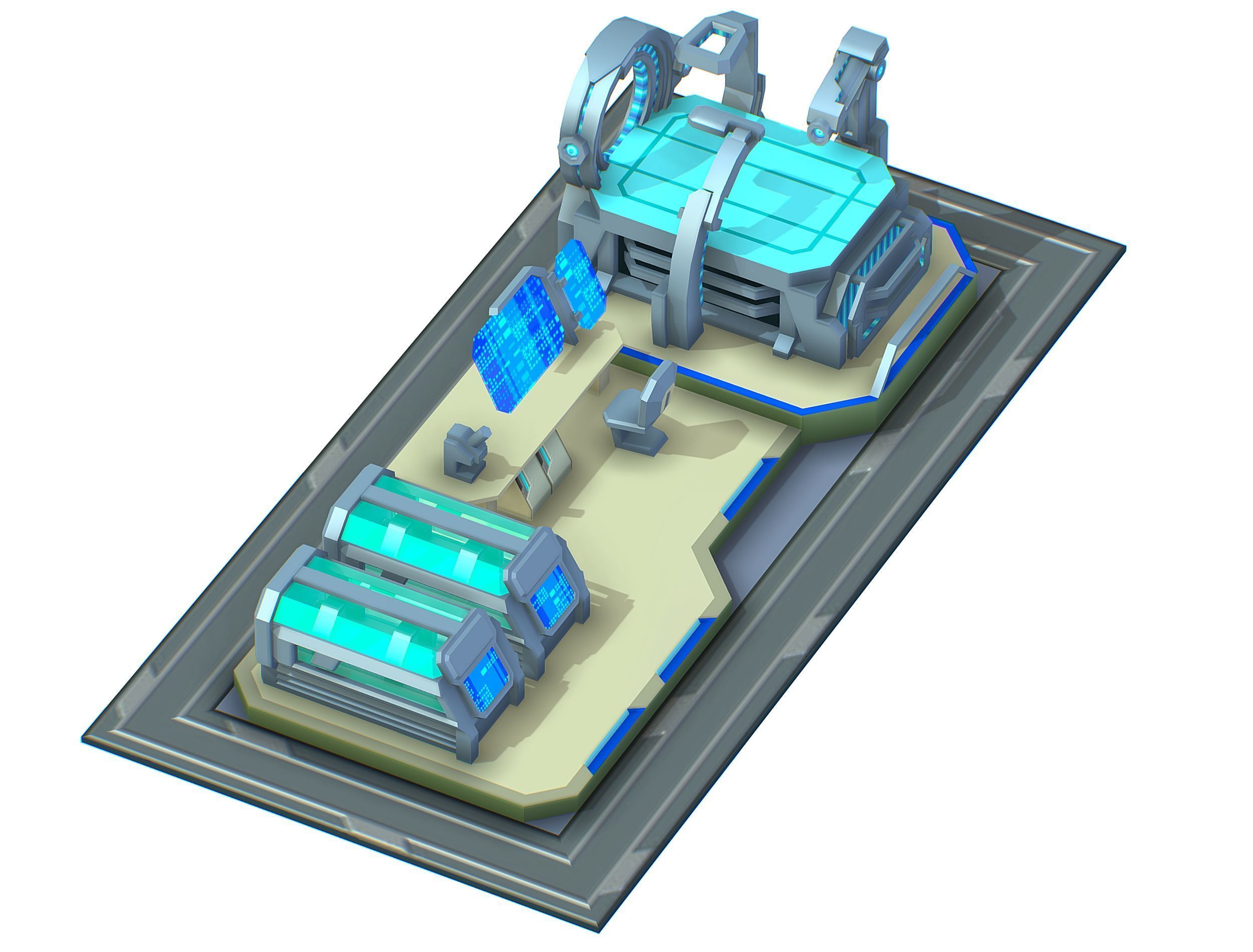 isometrical medical room hospital 02 Low-poly 3D model_2