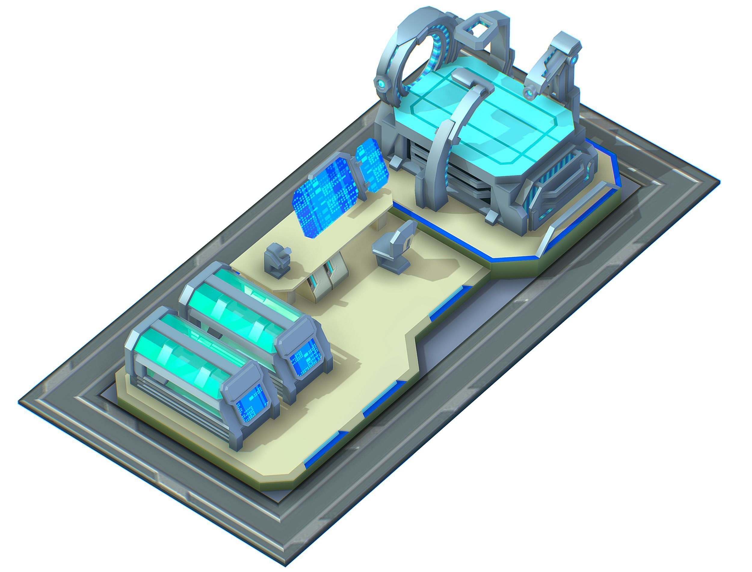 isometrical medical room hospital 02 Low-poly 3D model_1