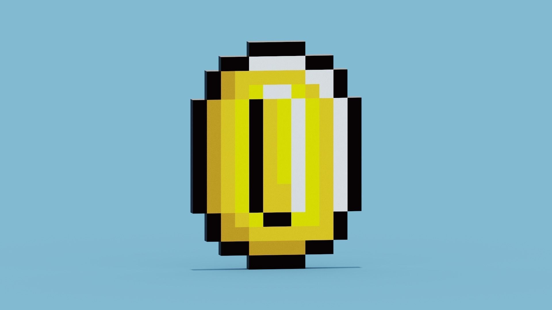 Super Mario Coin Low-poly 3D model_6