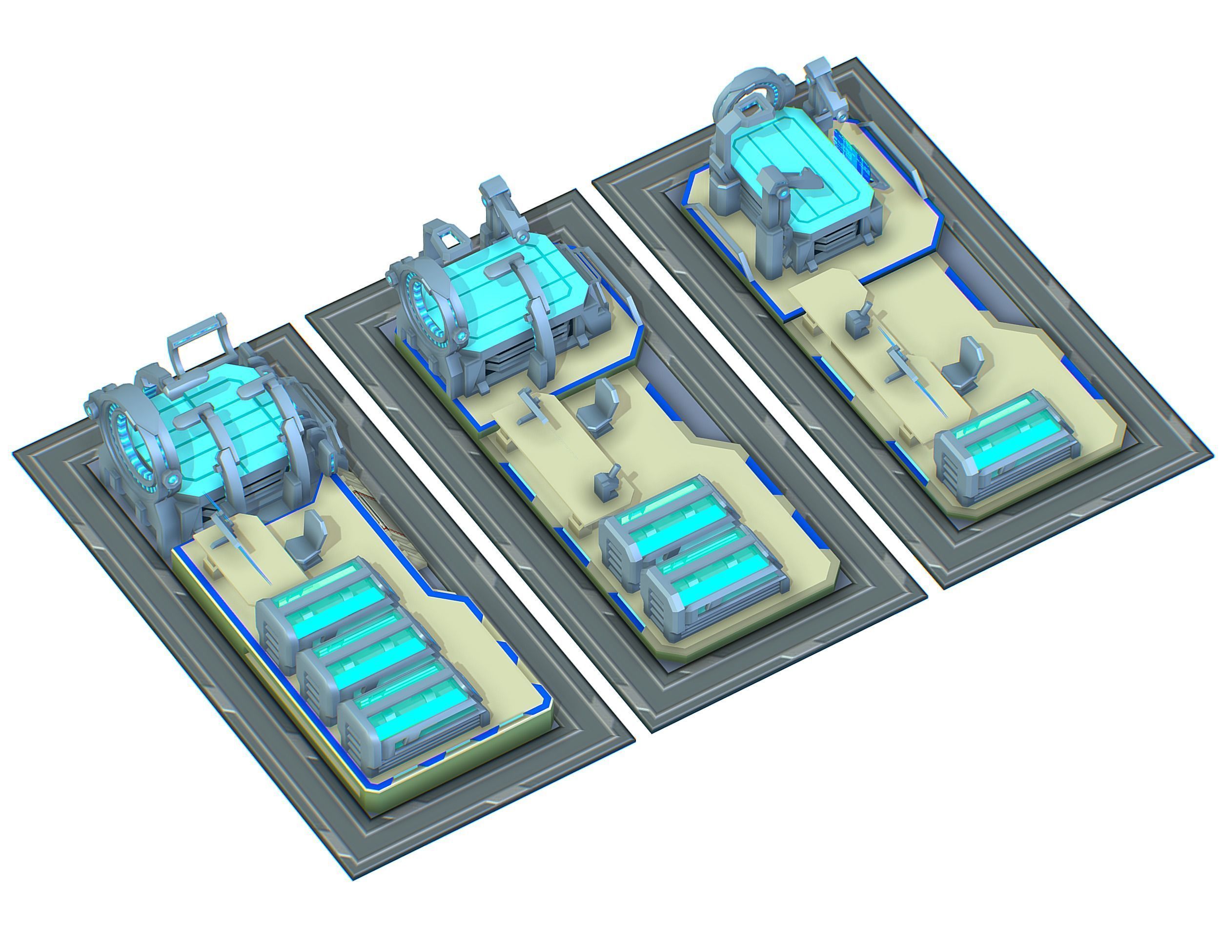 isometrical medical room hospital 03  Low-poly 3D model_4