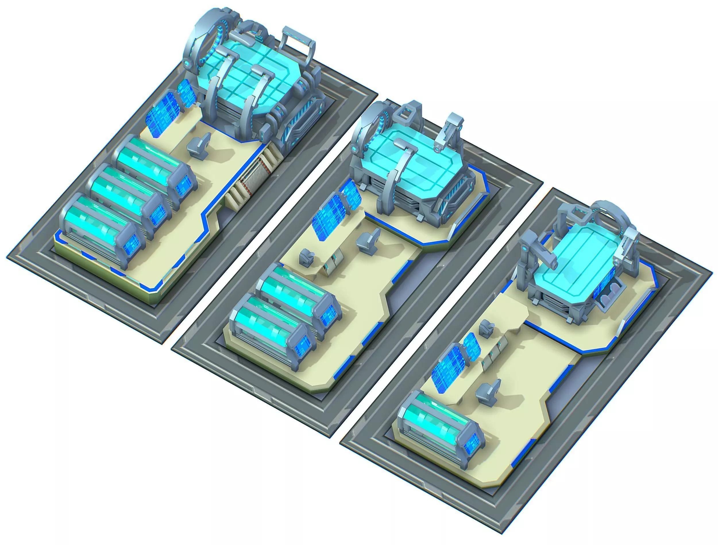 isometrical medical room hospital 03  Low-poly 3D model_0