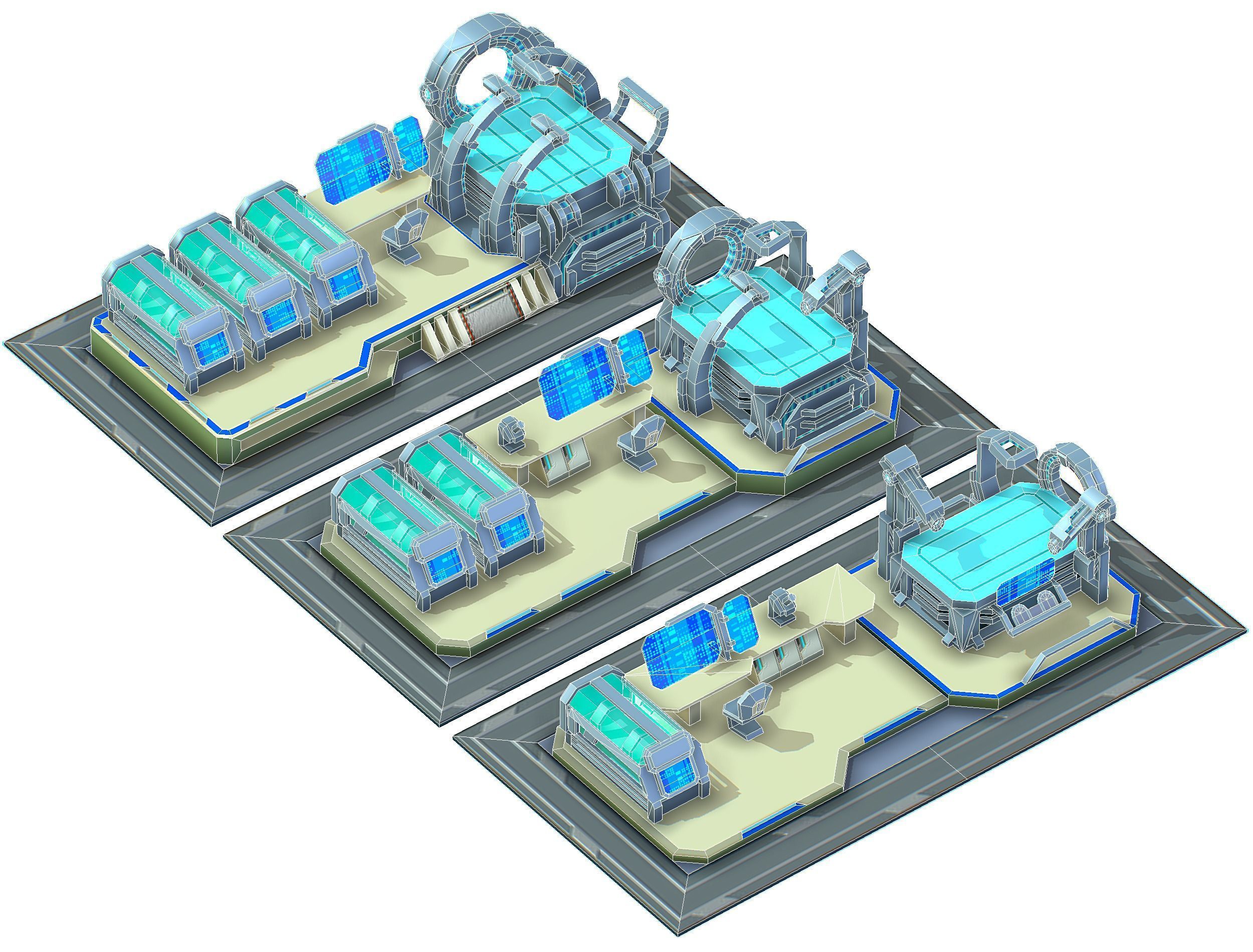 isometrical medical room hospital 03  Low-poly 3D model_30