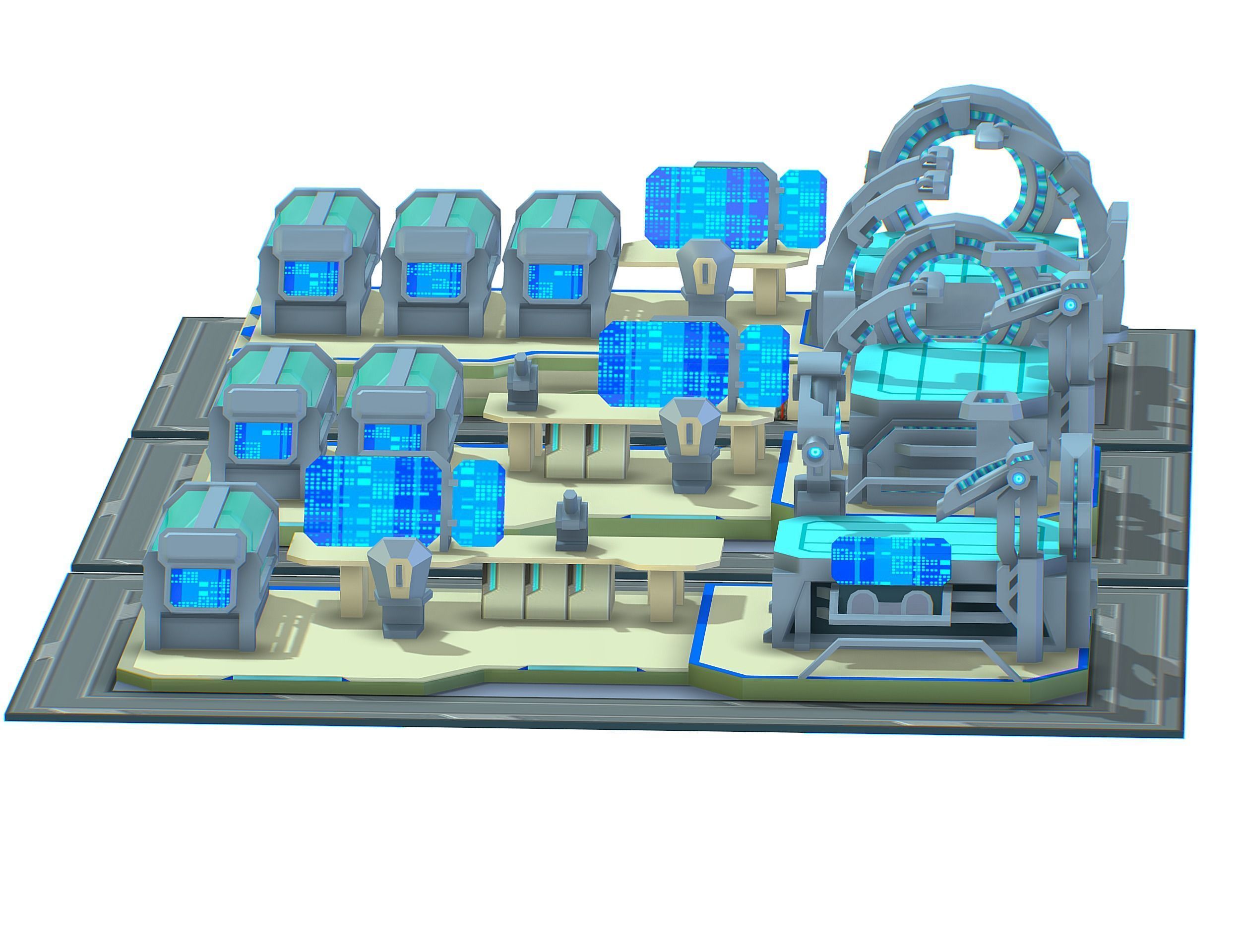 isometrical medical room hospital 03  Low-poly 3D model_24