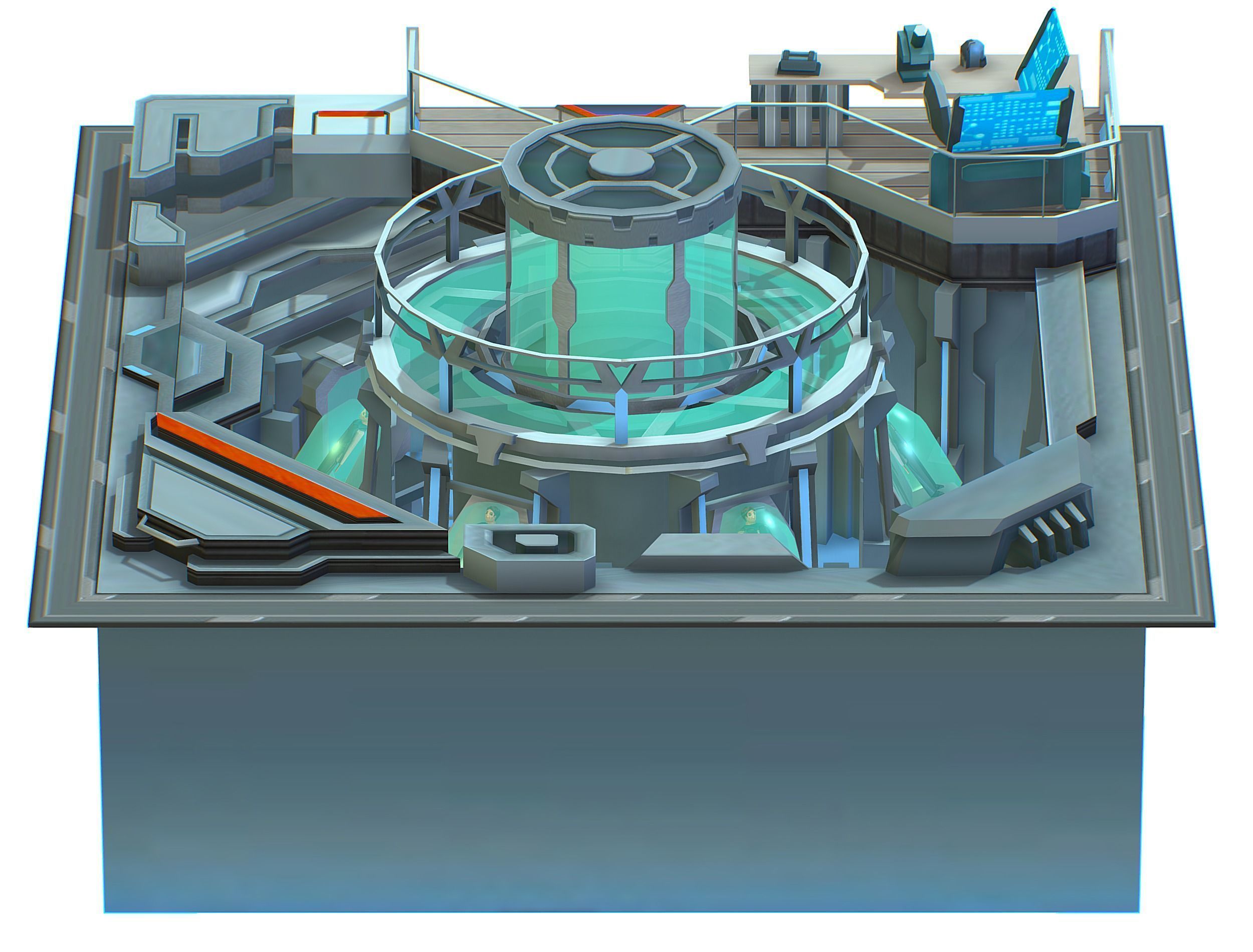 isometrical medical room cold cryochamber Low-poly 3D model_17