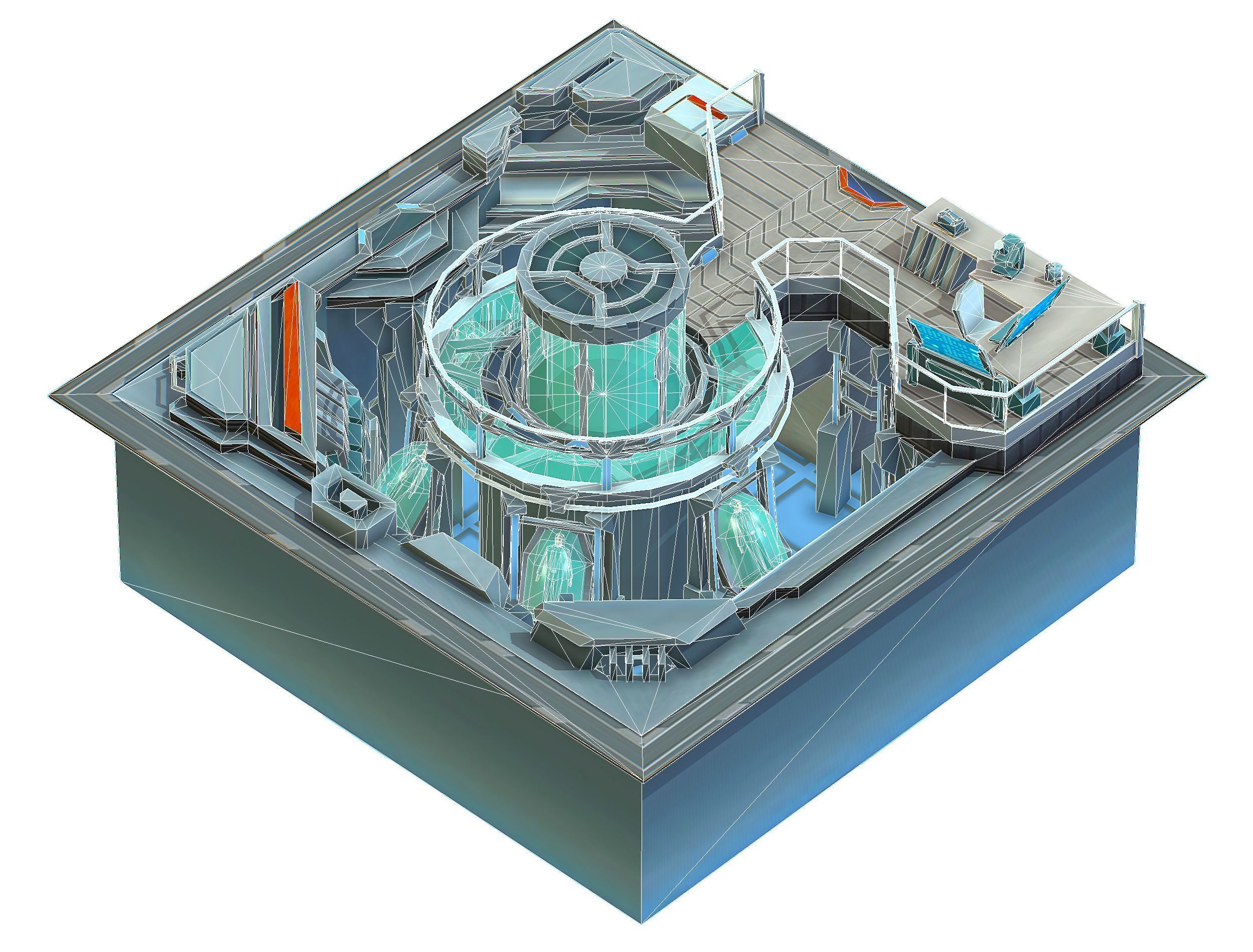 isometrical medical room cold cryochamber Low-poly 3D model_19