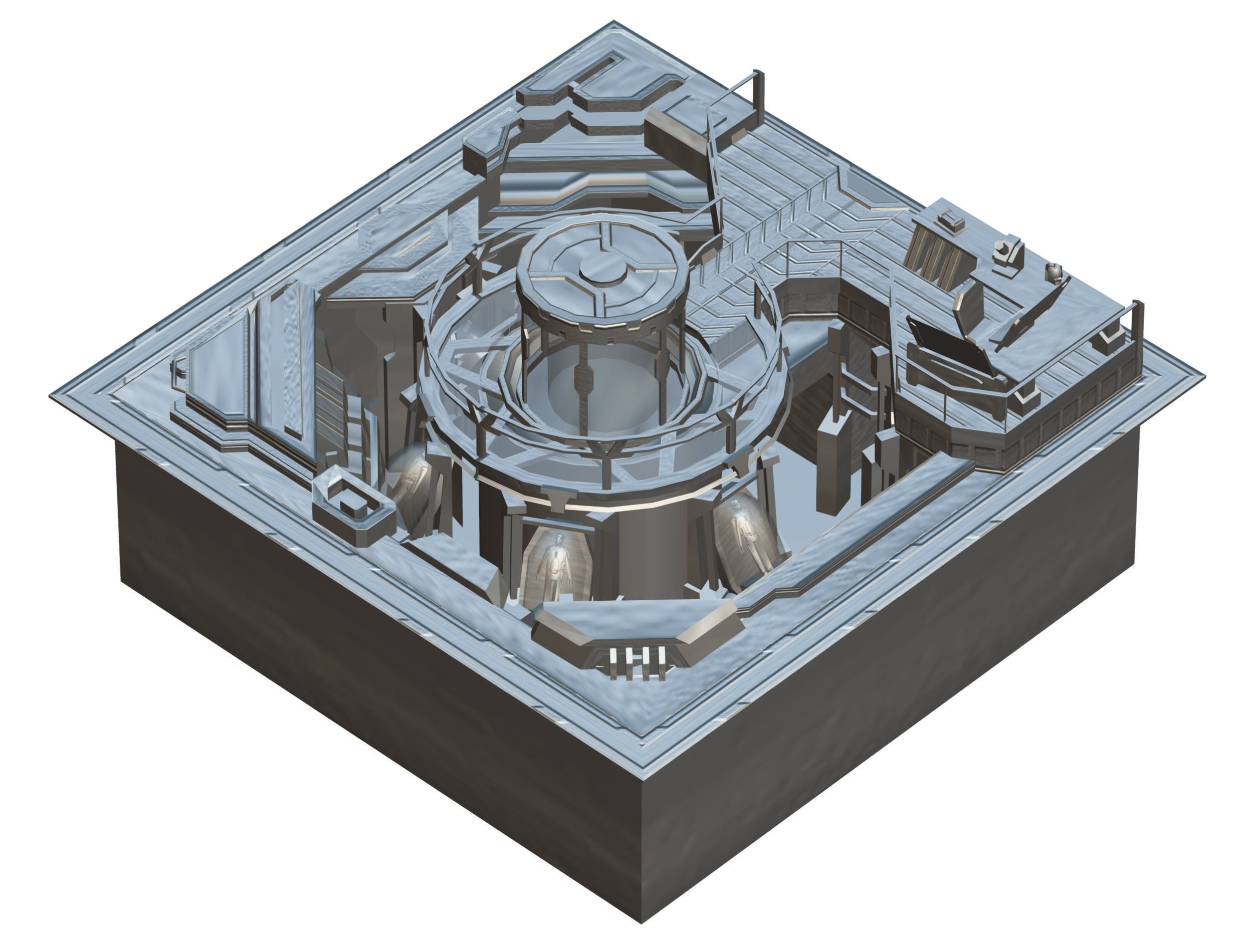 isometrical medical room cold cryochamber Low-poly 3D model_21