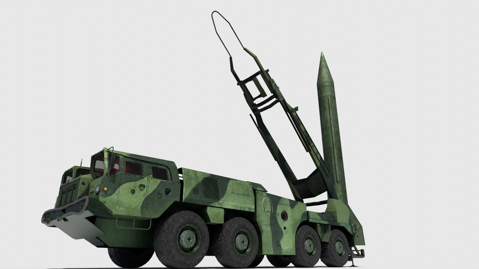 SCUD-B military vehicle Low-poly 3D model_15