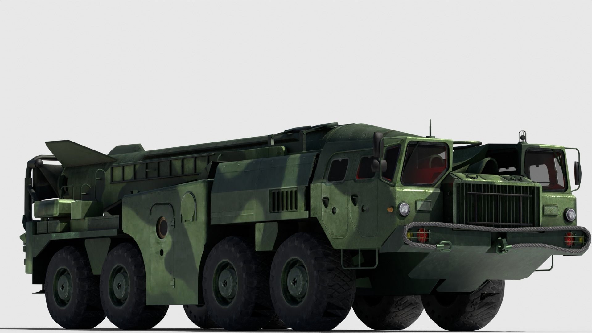 SCUD-B military vehicle Low-poly 3D model_1