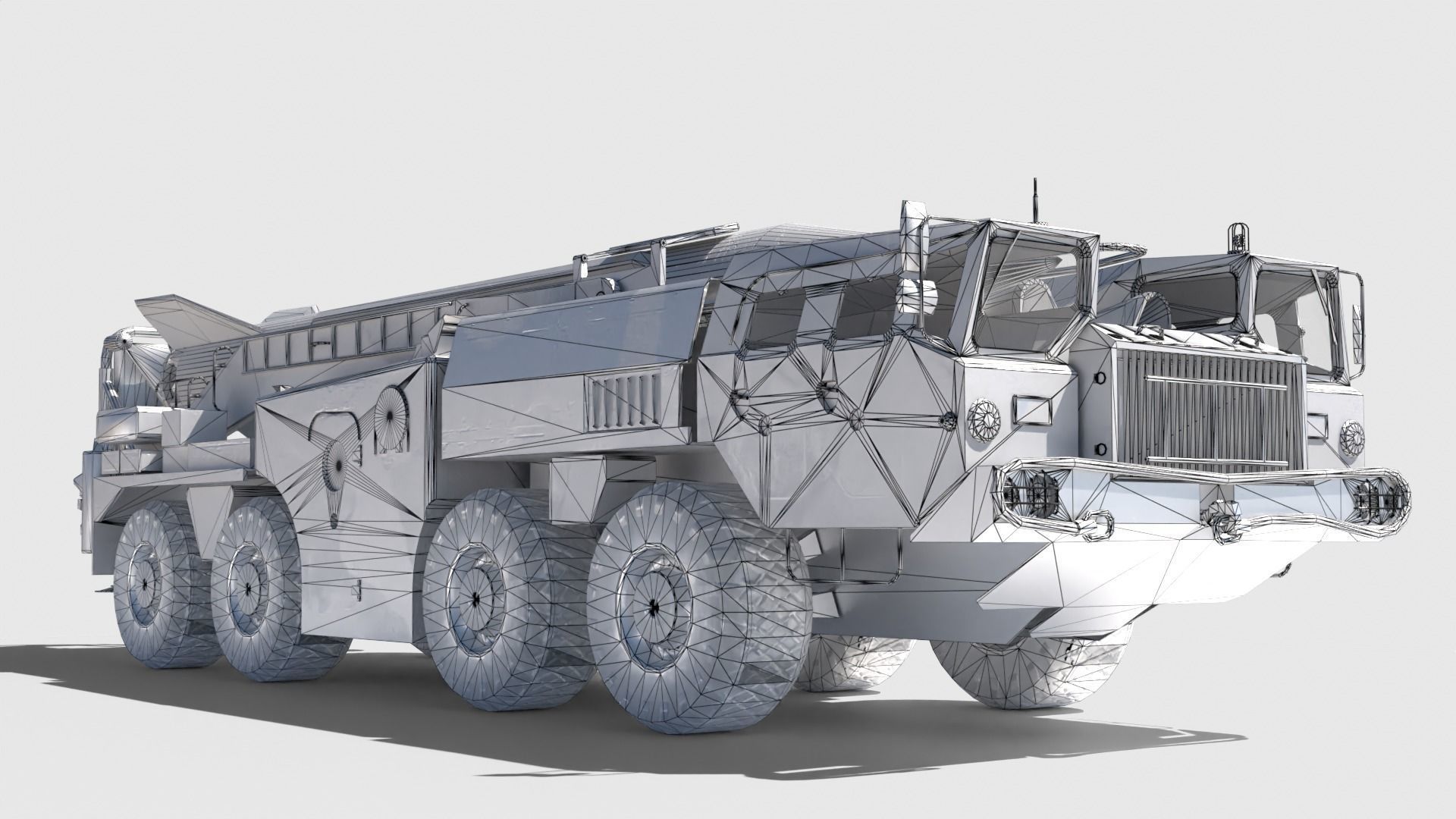 SCUD-B military vehicle Low-poly 3D model_12