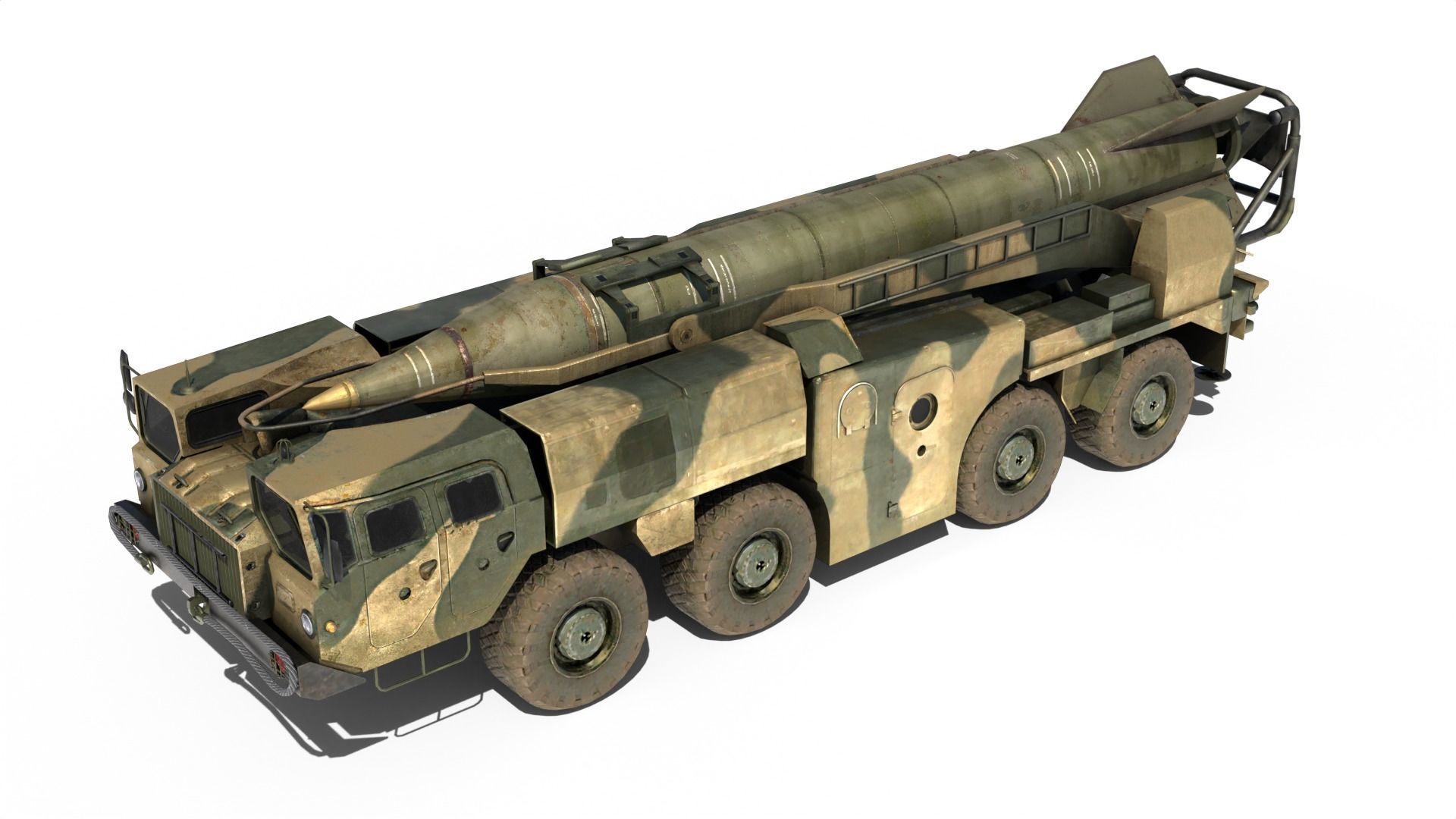 SCUD-B military vehicle Low-poly 3D model_5