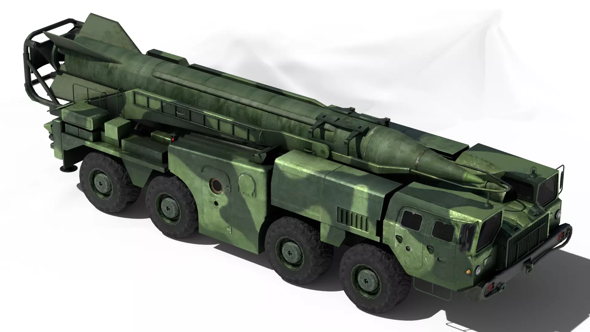 SCUD-B military vehicle Low-poly 3D model_0
