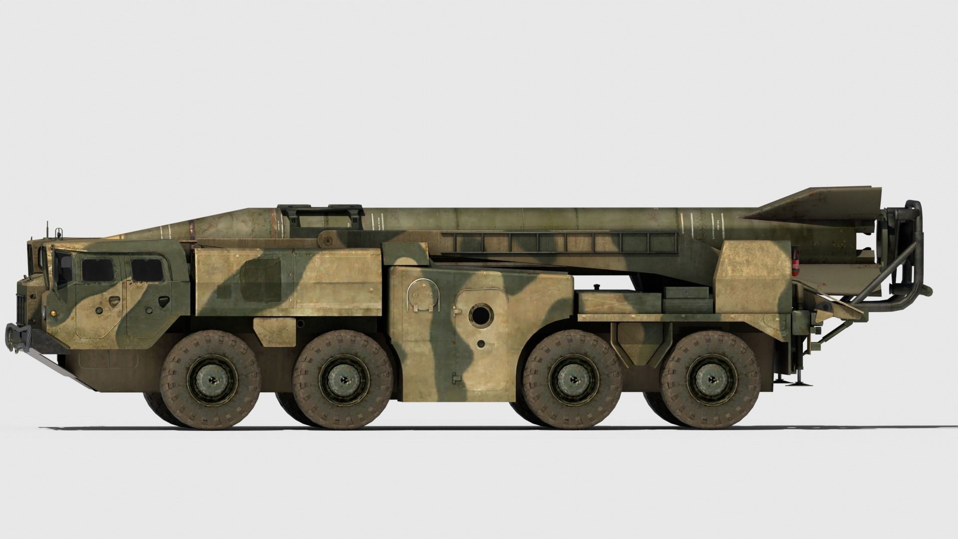 SCUD-B military vehicle Low-poly 3D model_6