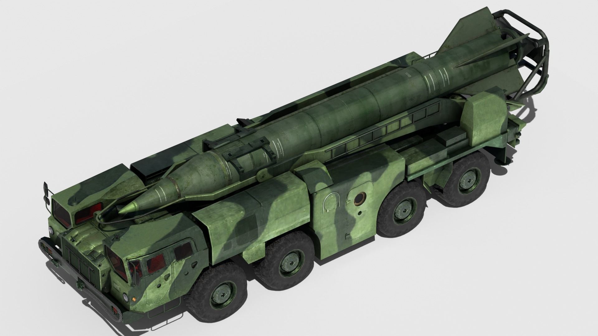 SCUD-B military vehicle Low-poly 3D model_19