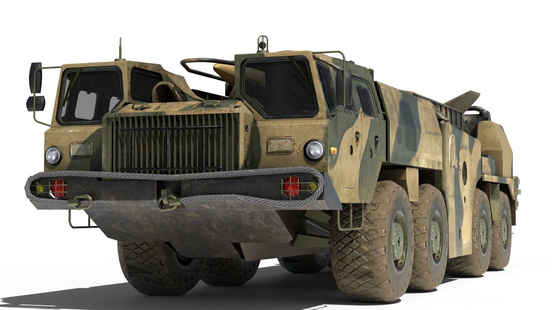 SCUD-B military vehicle Low-poly 3D model_3