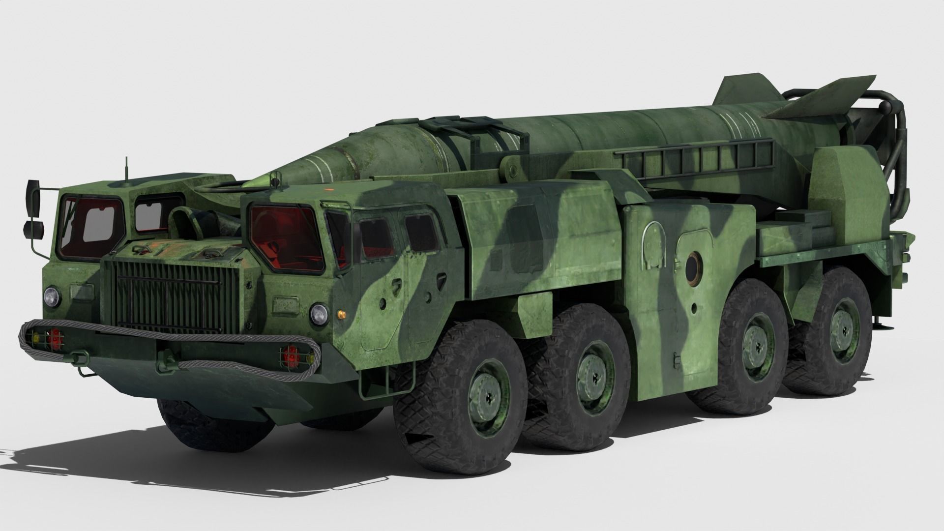 SCUD-B military vehicle Low-poly 3D model_16