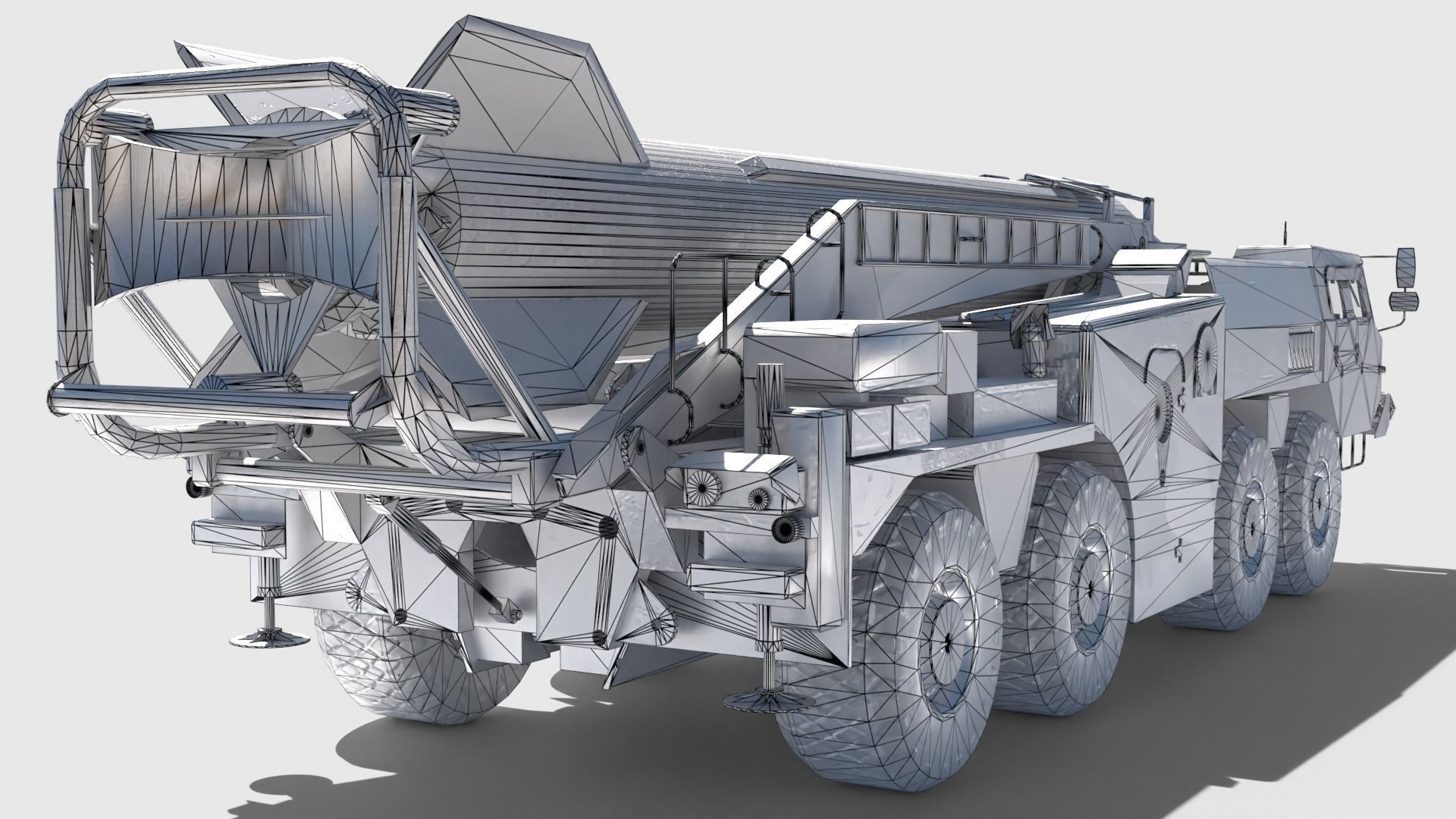 SCUD-B military vehicle Low-poly 3D model_11