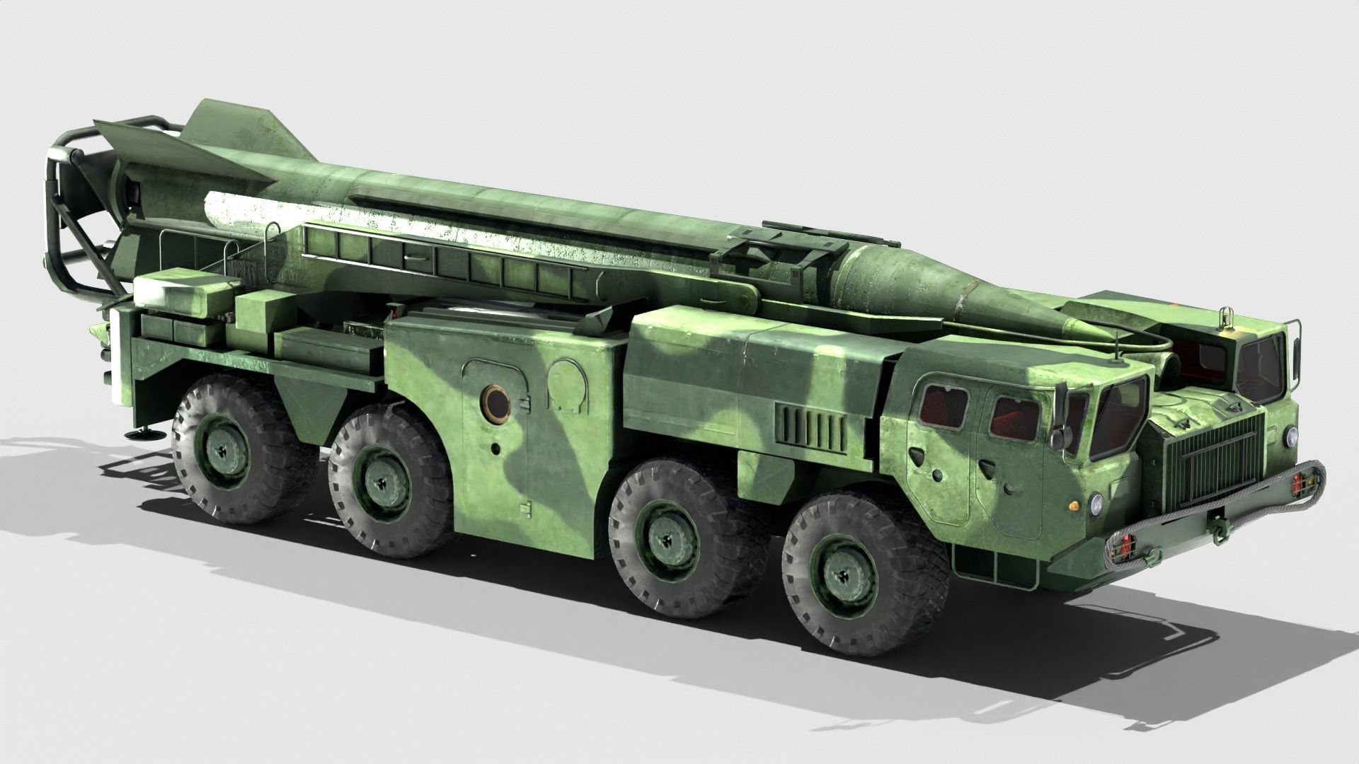 SCUD-B military vehicle Low-poly 3D model_2