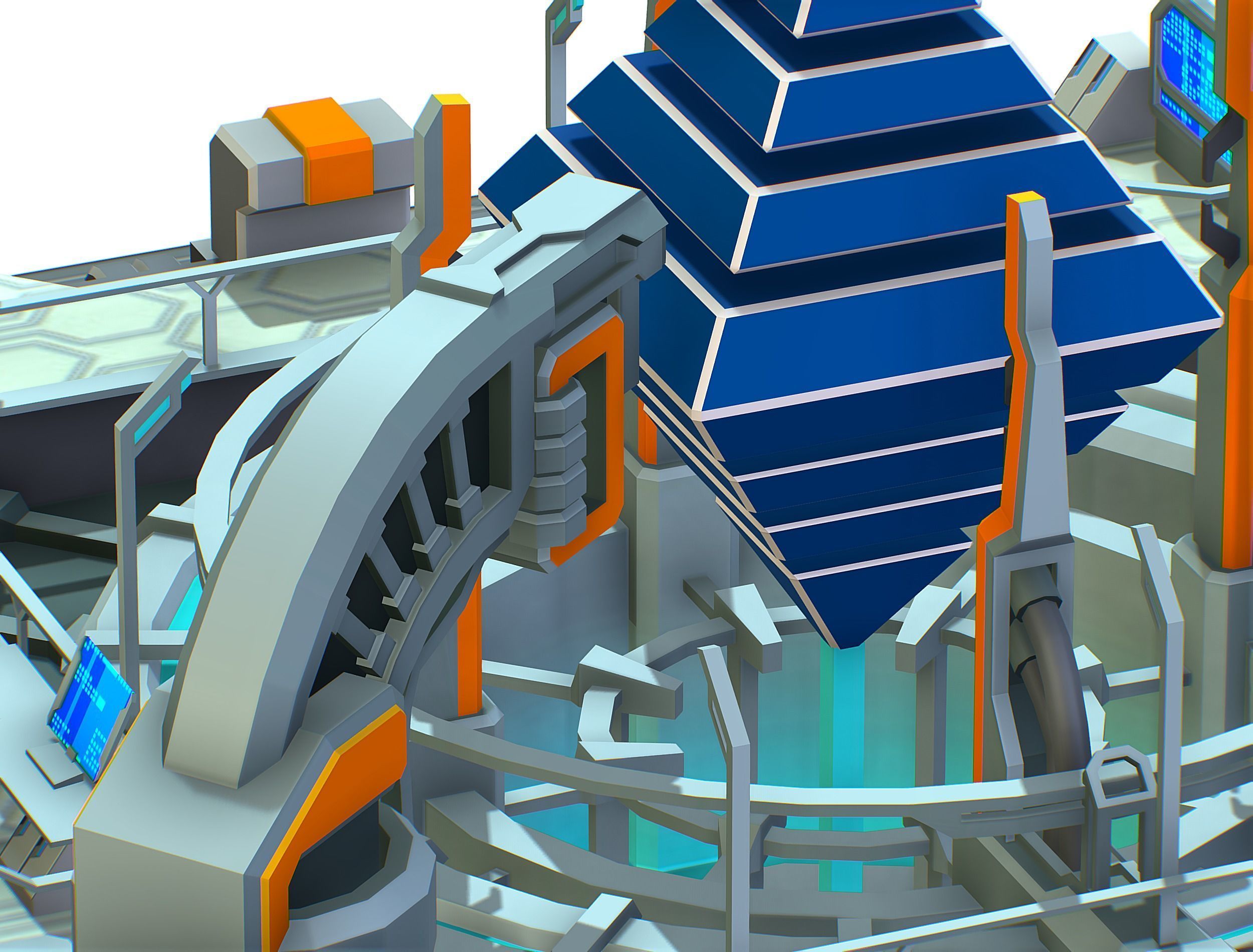 isometrical Computing Center Server Core Low-poly 3D model_21