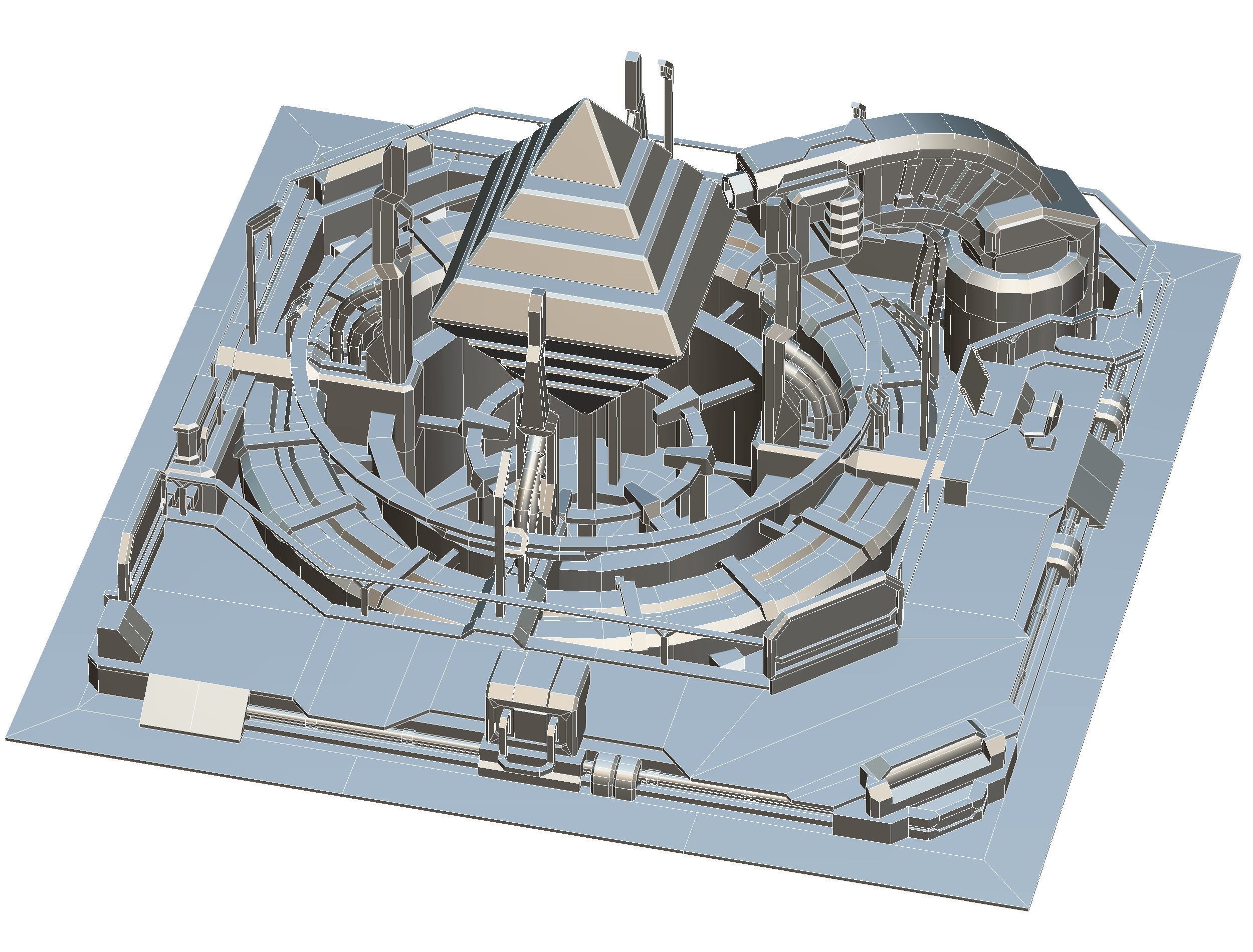 isometrical Computing Center Server Core Low-poly 3D model_23