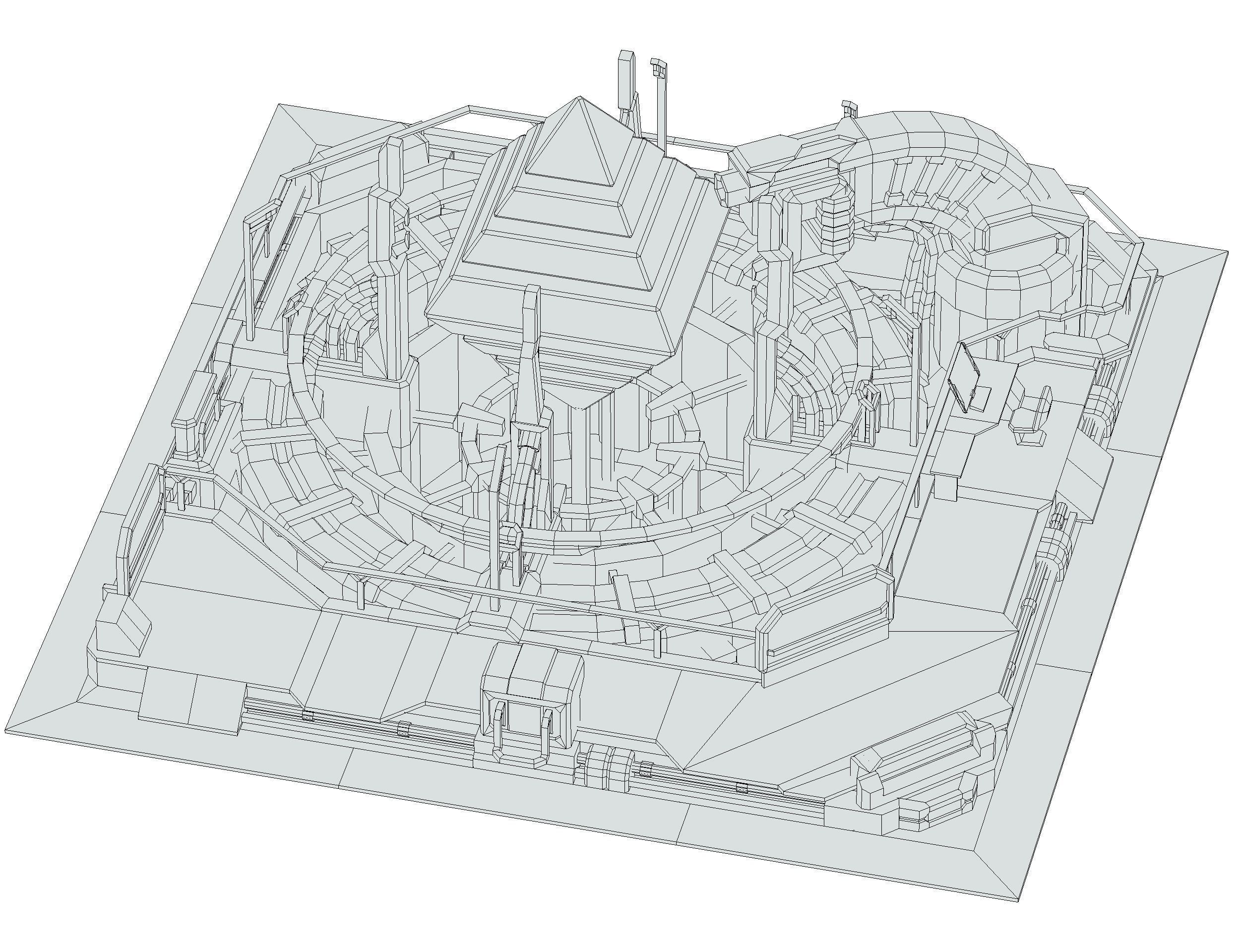 isometrical Computing Center Server Core Low-poly 3D model_25