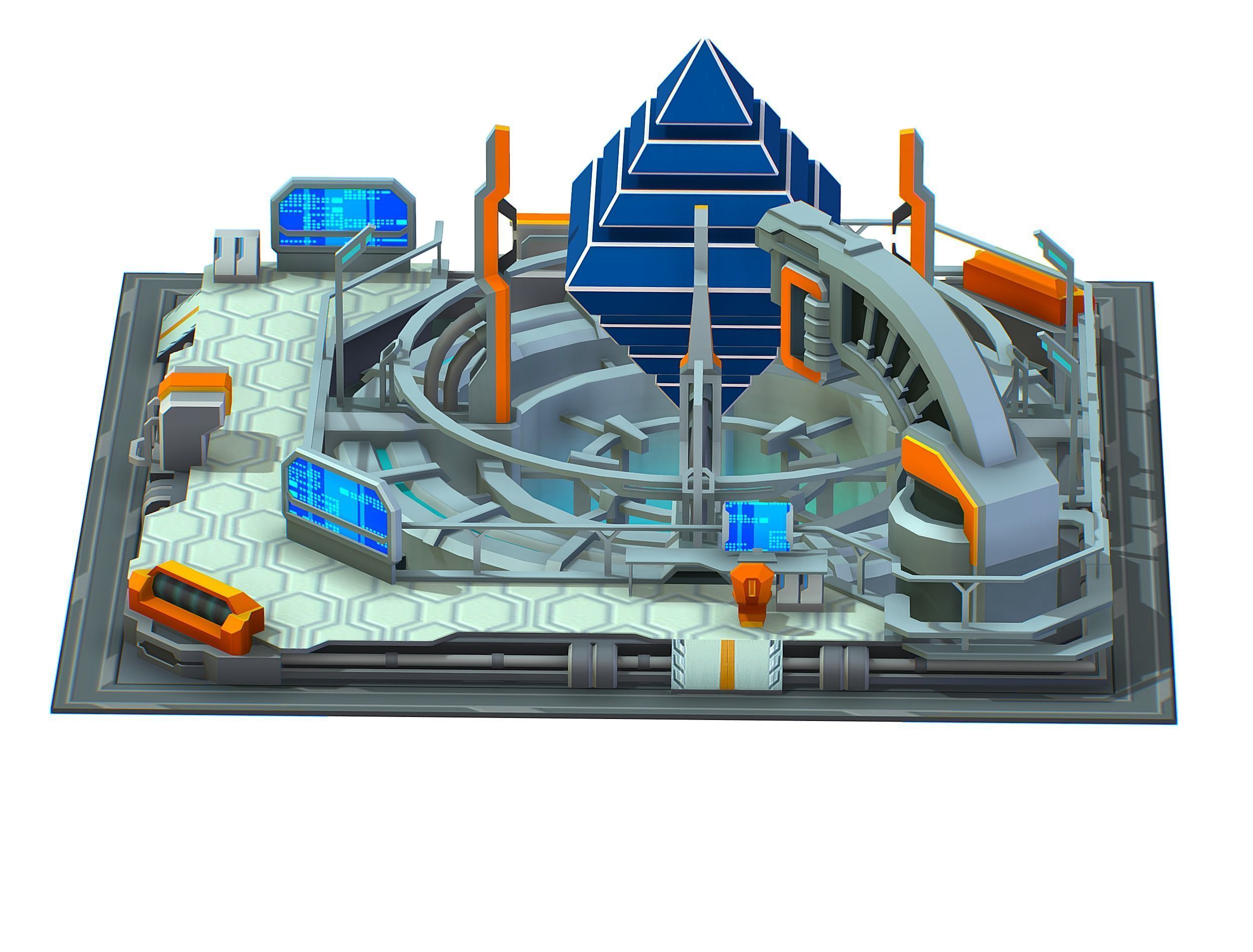 isometrical Computing Center Server Core Low-poly 3D model_12